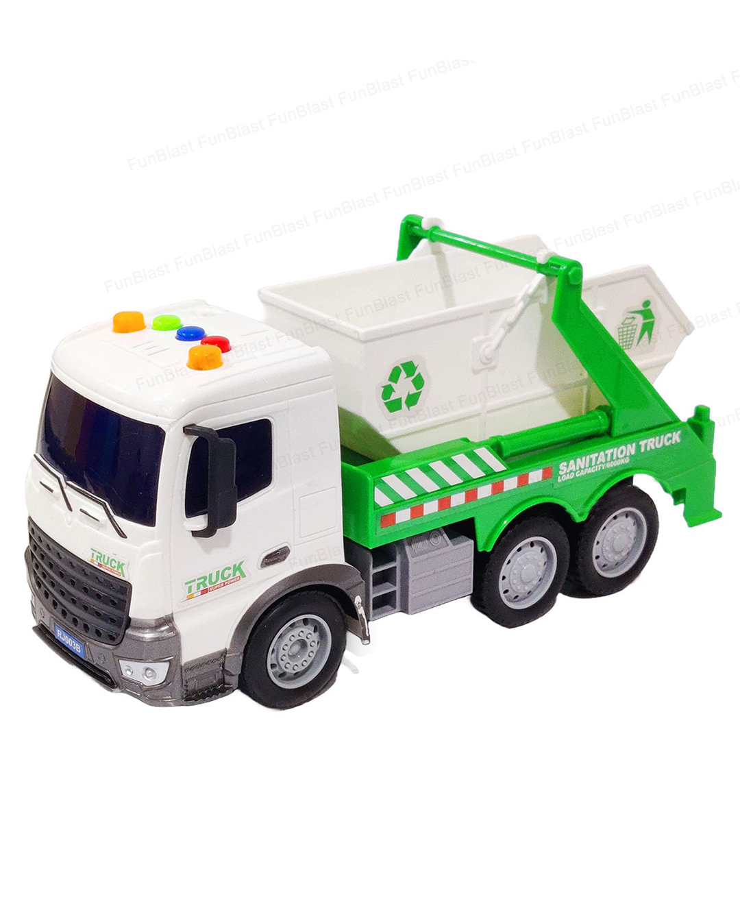 Bunie Pull Back Vehicles City Truck Toy with Sound and Light Effects - Multicolor-image-3