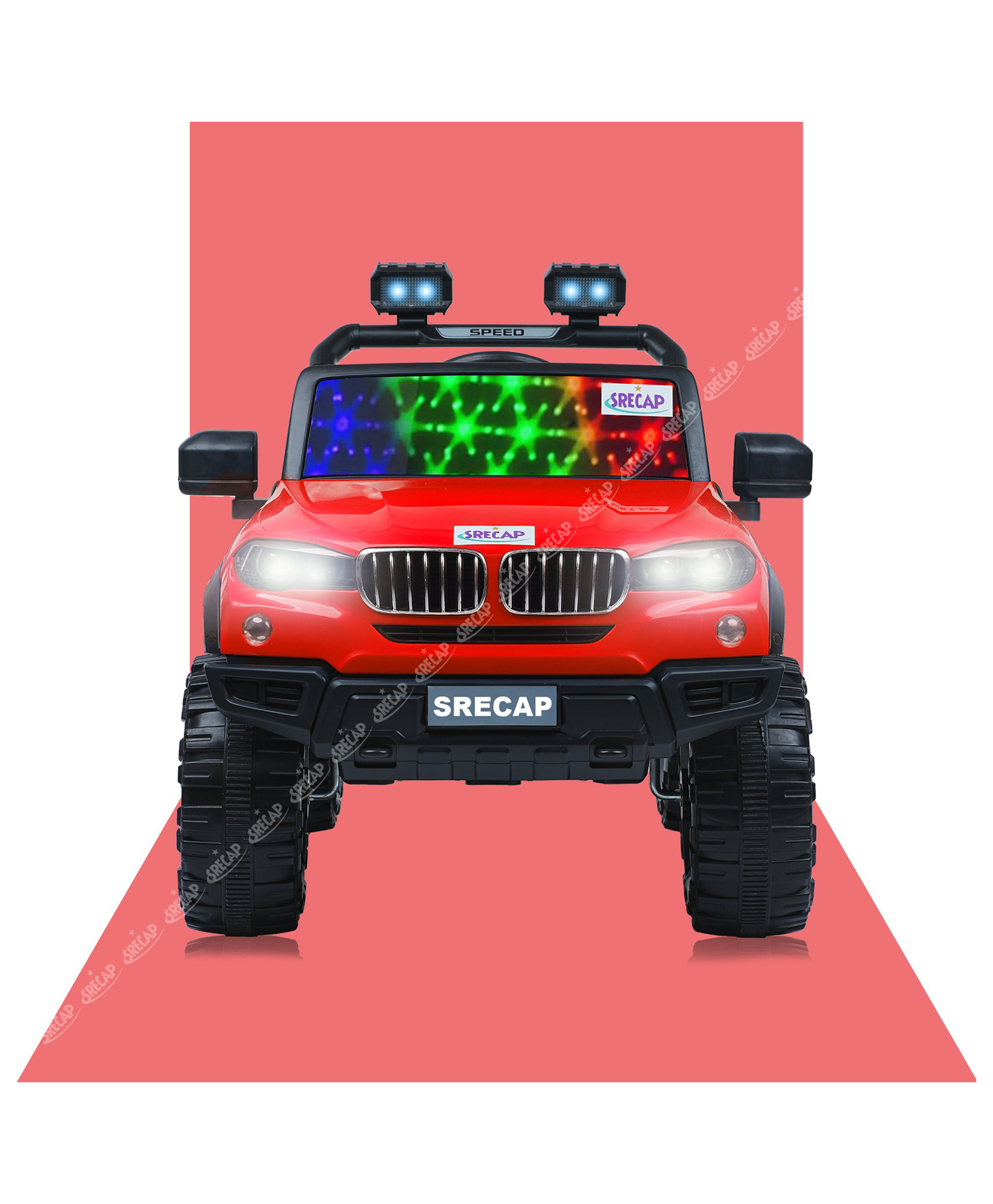 Srecap Kids Rechargeable Battery Operated Jeep for Kids - Red-image-5