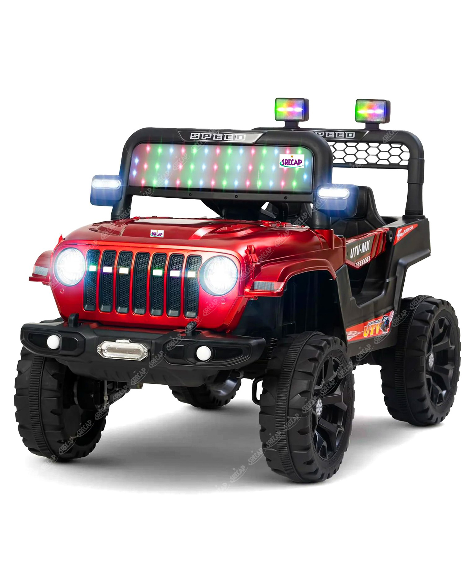 SRECAP Rechargeable Battery Operated Jeep for Kids - Red-image-5