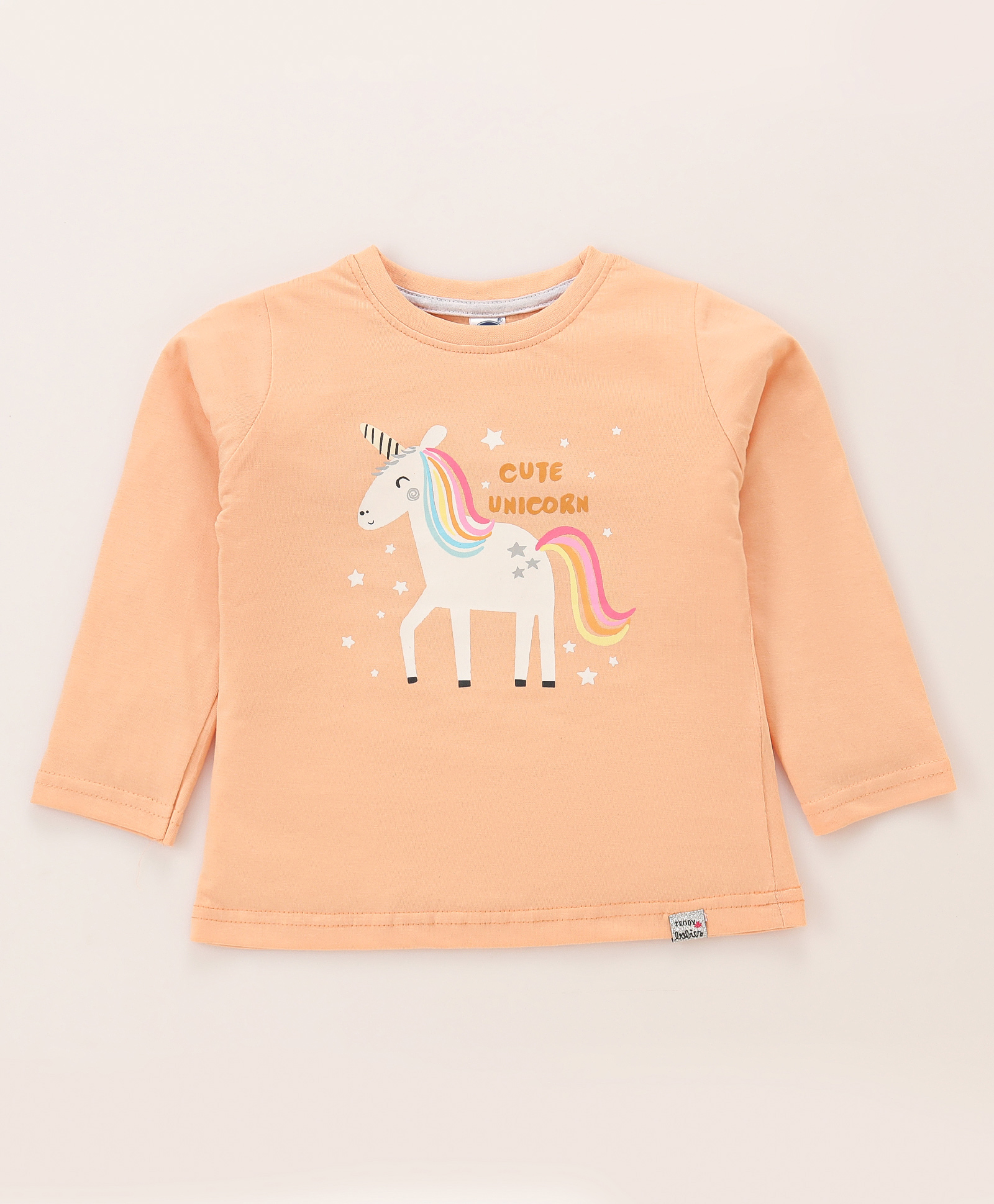 Teddy Sinker Knit Full Sleeves T-Shirt with Text Print - Tan-picture-23
