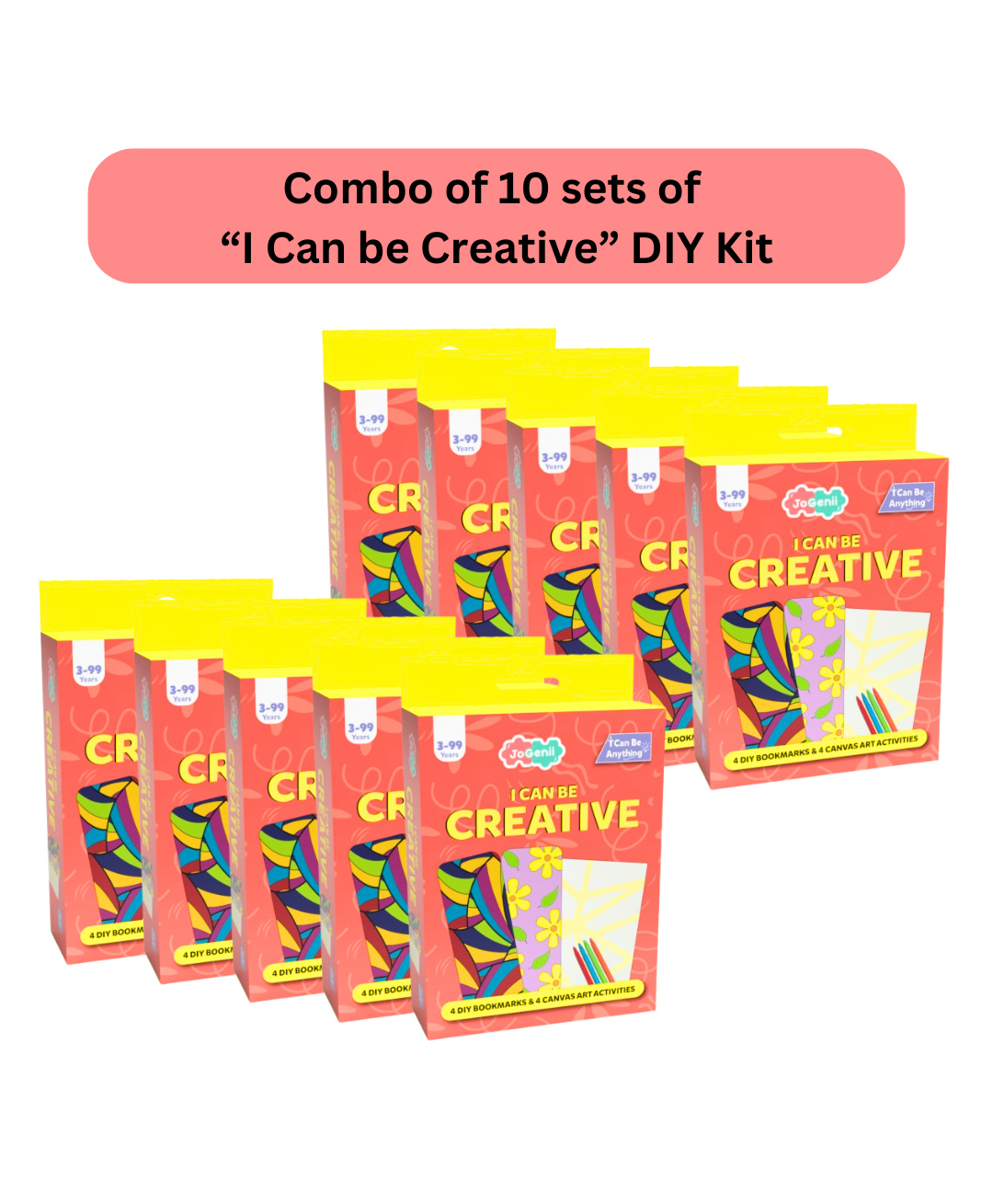 JoGenii I Can Be Creative -Mini DIY Kit | Ages 3-12 | Return Gift, Travel Friendly (Pack of 10) -Multicolor-image-42
