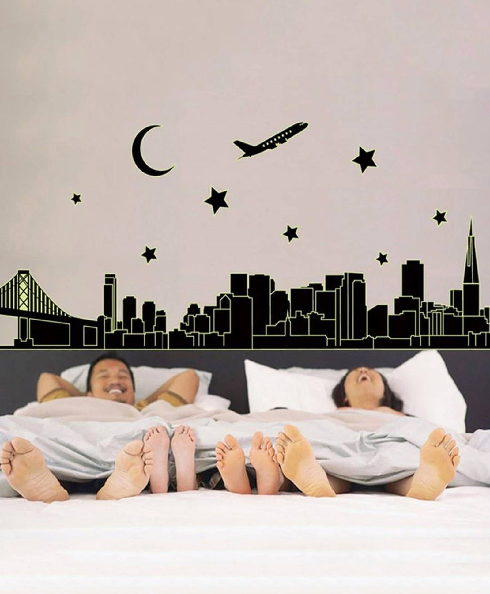 Jaamso Royals Black Building With Star and Aeroplane Wall Sticker-image-8