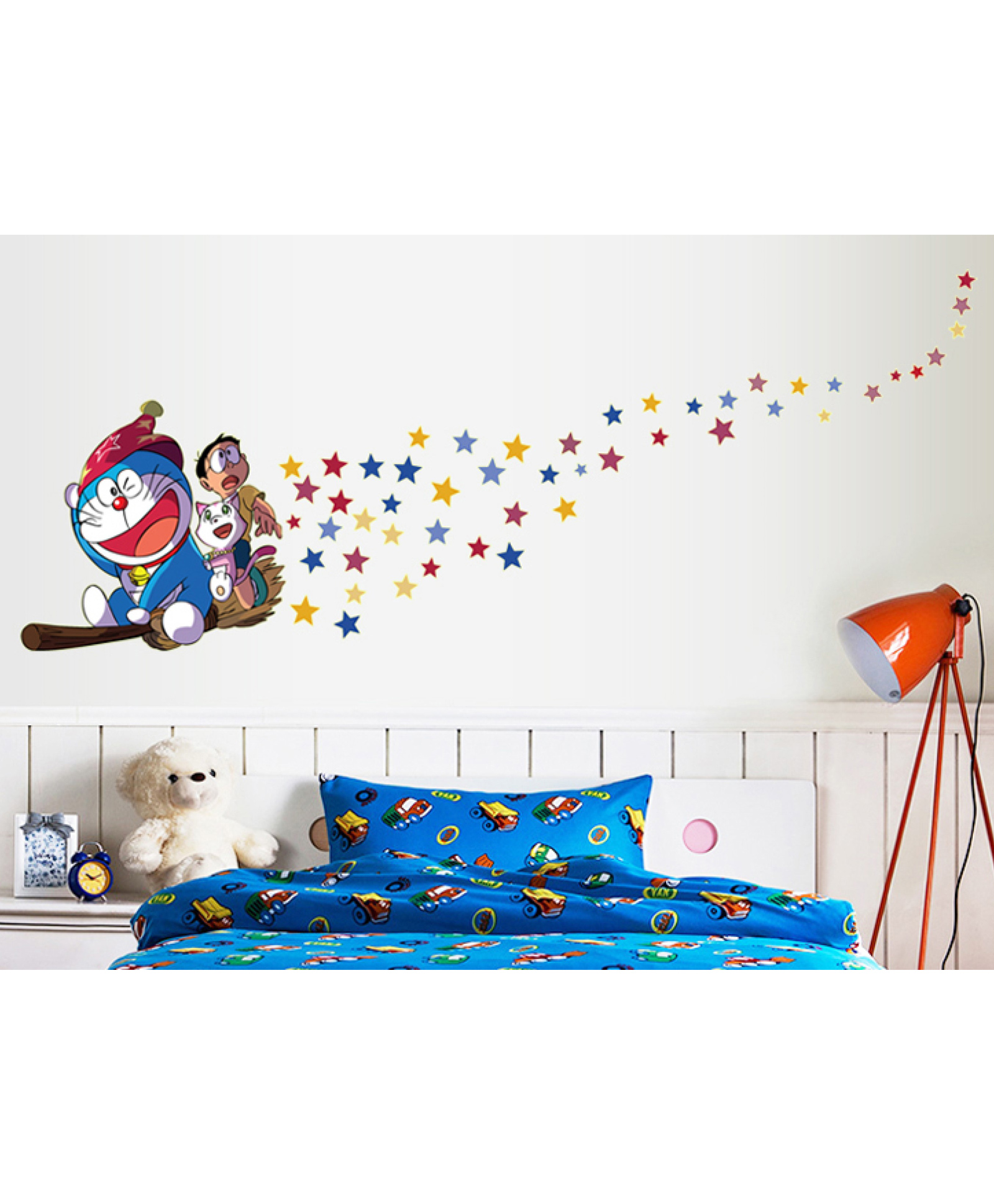 Jaamso Royals Doraemon Is On The Broom And With Stars Self Adhesive Wall Sticker-image-25