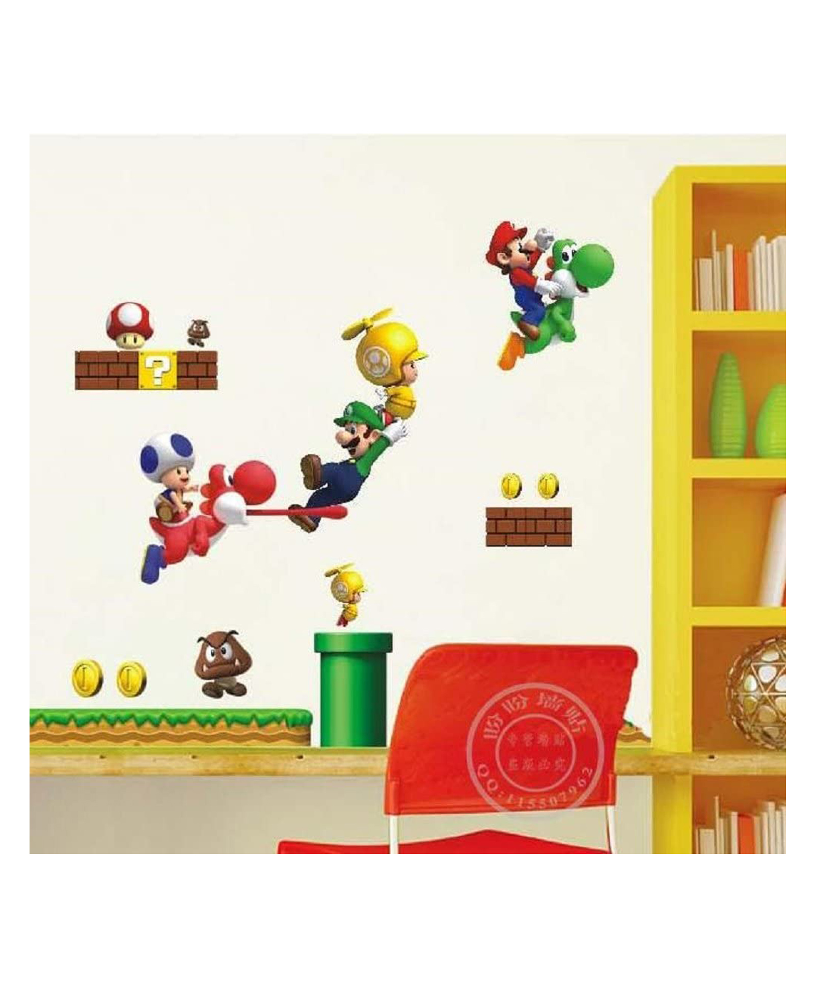 Jaamso Royals Super Mario Cartoon Kidsroom Wall Sticker for Home Decor-picture-8