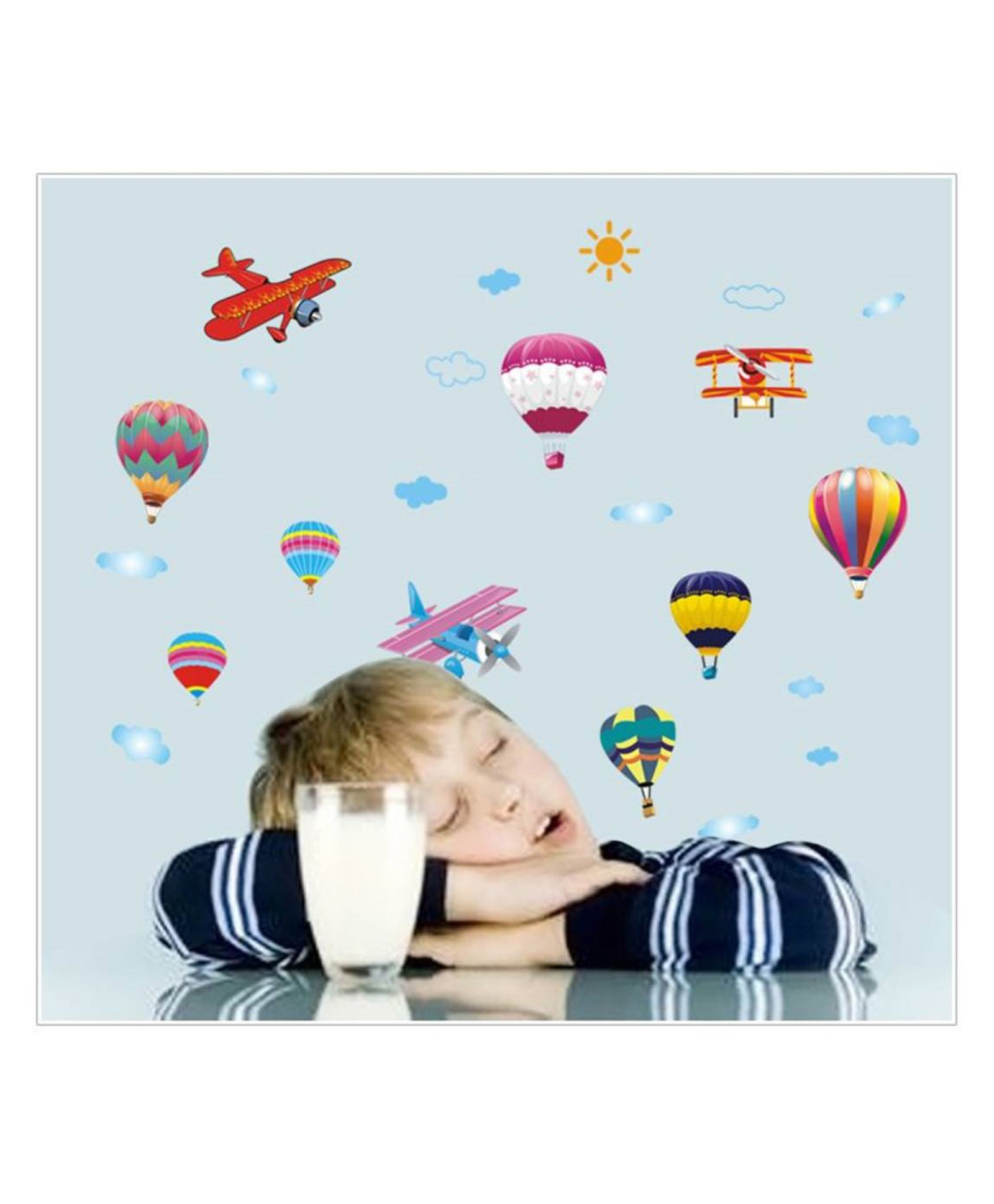 Jaamso Royals Hot Air Baloon Self Adhesive Vinyl Wall Sticker-picture-19
