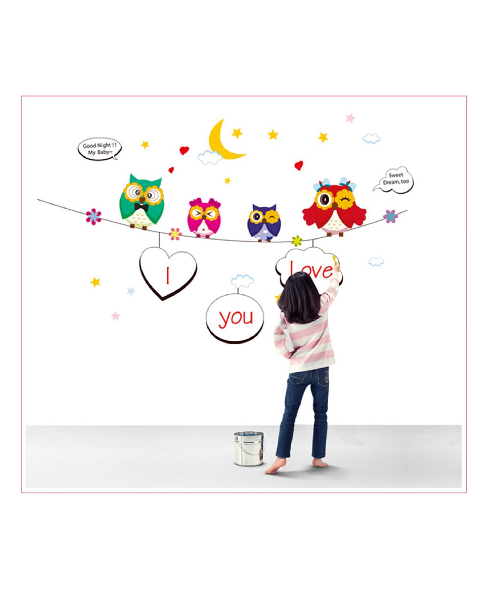 Jaamso Royals Multicolor Owl Design Decorative Wall Sticker-image-16