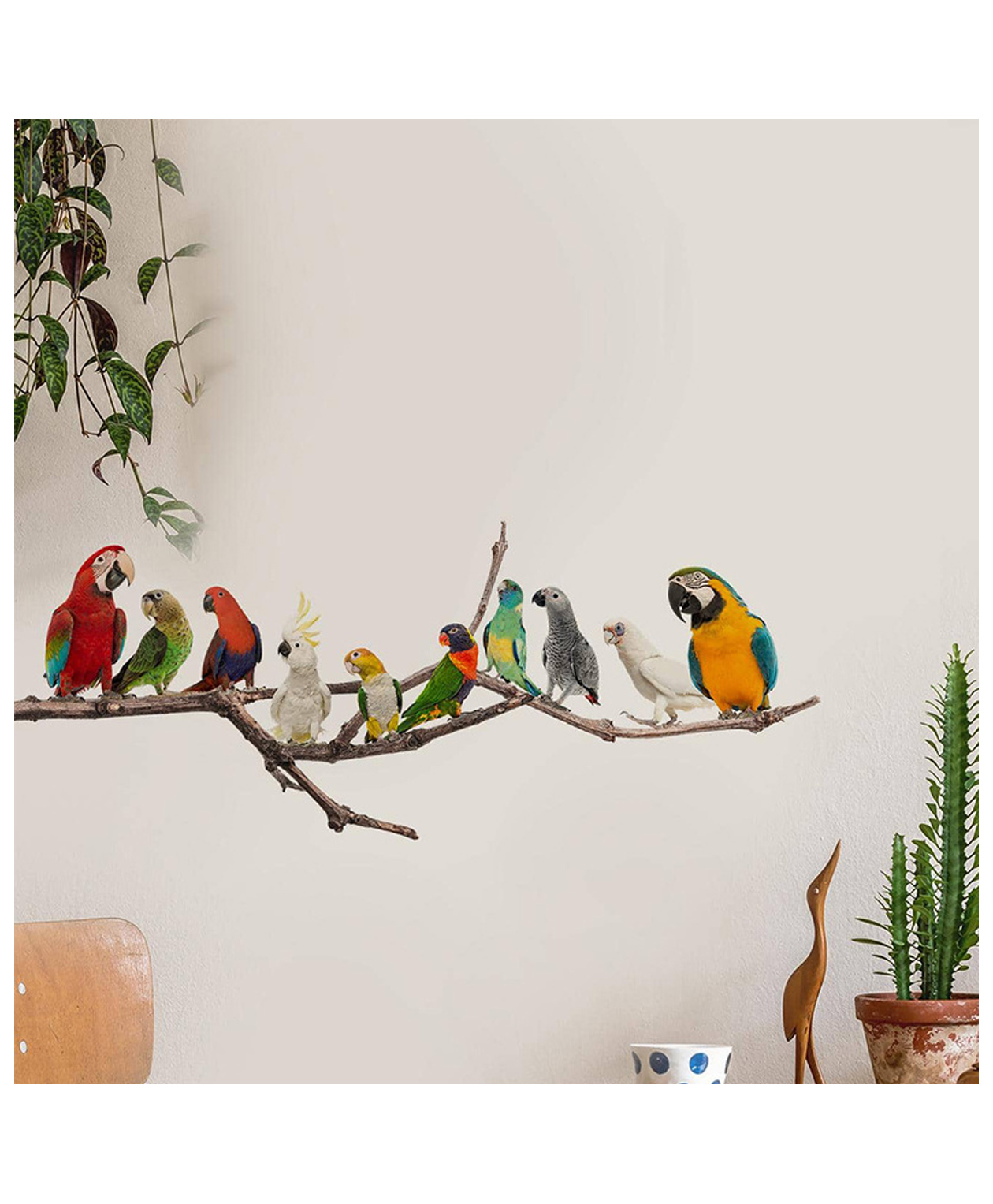 Jaamso Royals Colorfull Birds Sitting on Branch Wall Art Decoration Wall Sticker-image-3