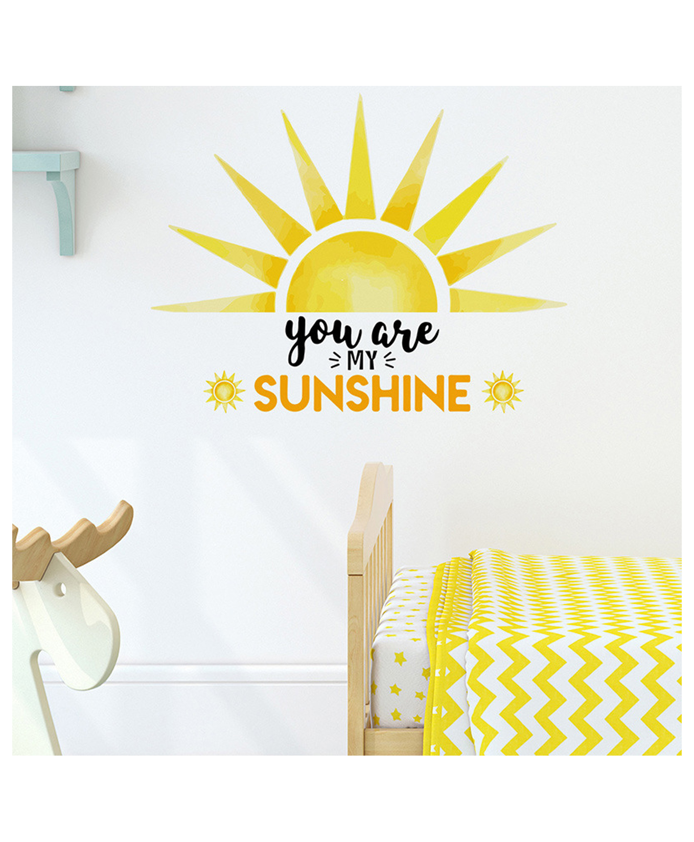 Jaamso Royals Yellowcolor Sun With "You Are My Sunshine" Wall Decor Wall Sticker-picture-33
