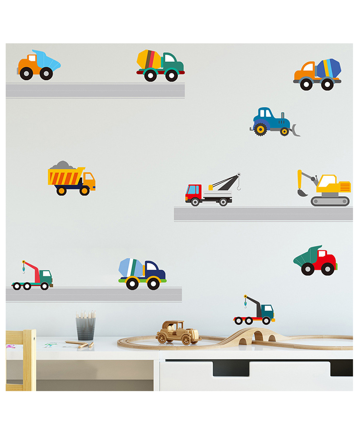 Jaamso Royals Tracktor and Crane Bus Vinyl Self Adhesive Vinyl Wall Sticker-picture-42