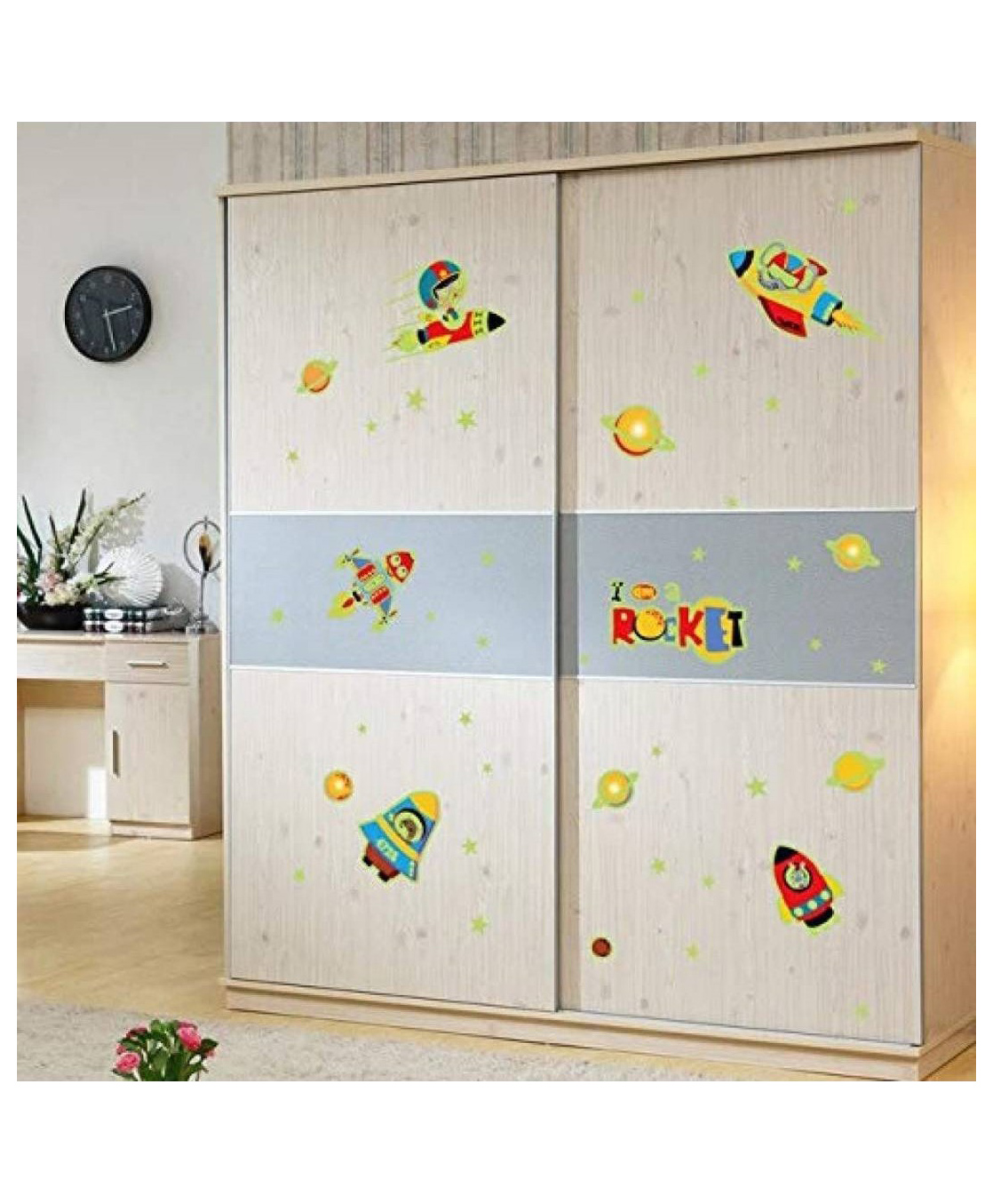 Jaamso Royals Kids Rocket Design Self Adhesive Home Decoration Wall Sticker-picture-22