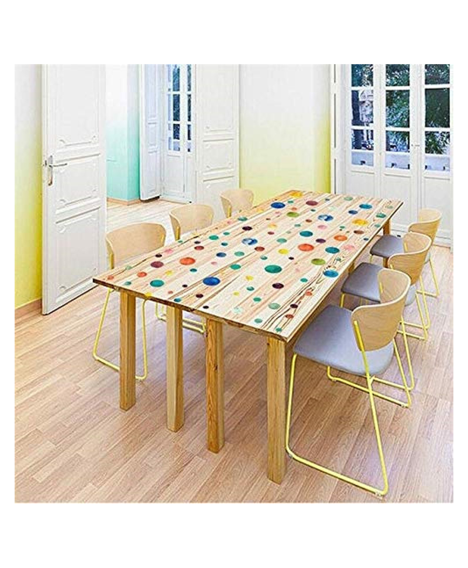 Jaamso Royals Multicolor Circle Design PVC Vinyl Self Adhesive Wall Sticker-picture-39