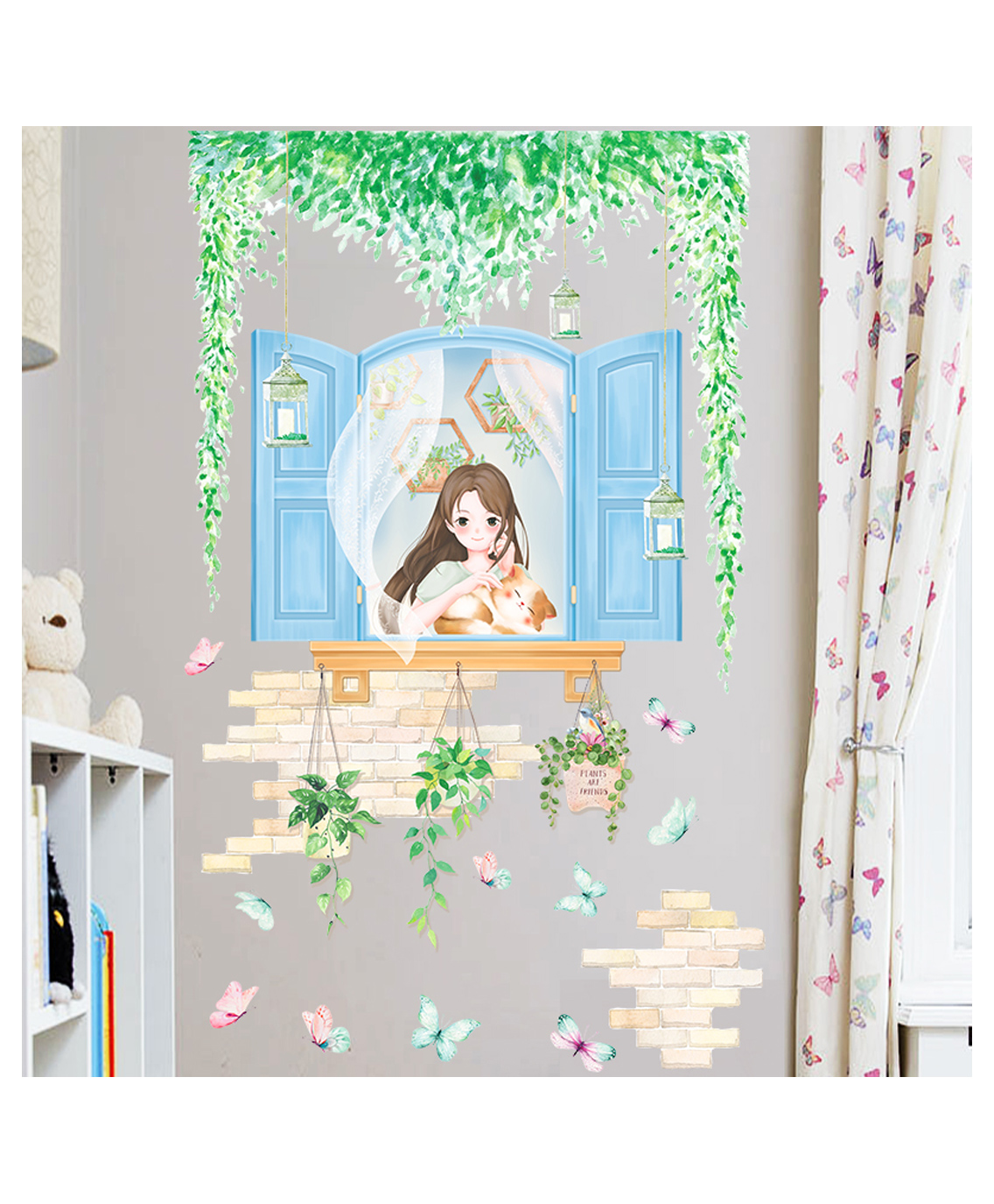 Jaamso Royals Cartoon Graphic Bear And Girls Kids Home Decor Wallsticker-picture-37