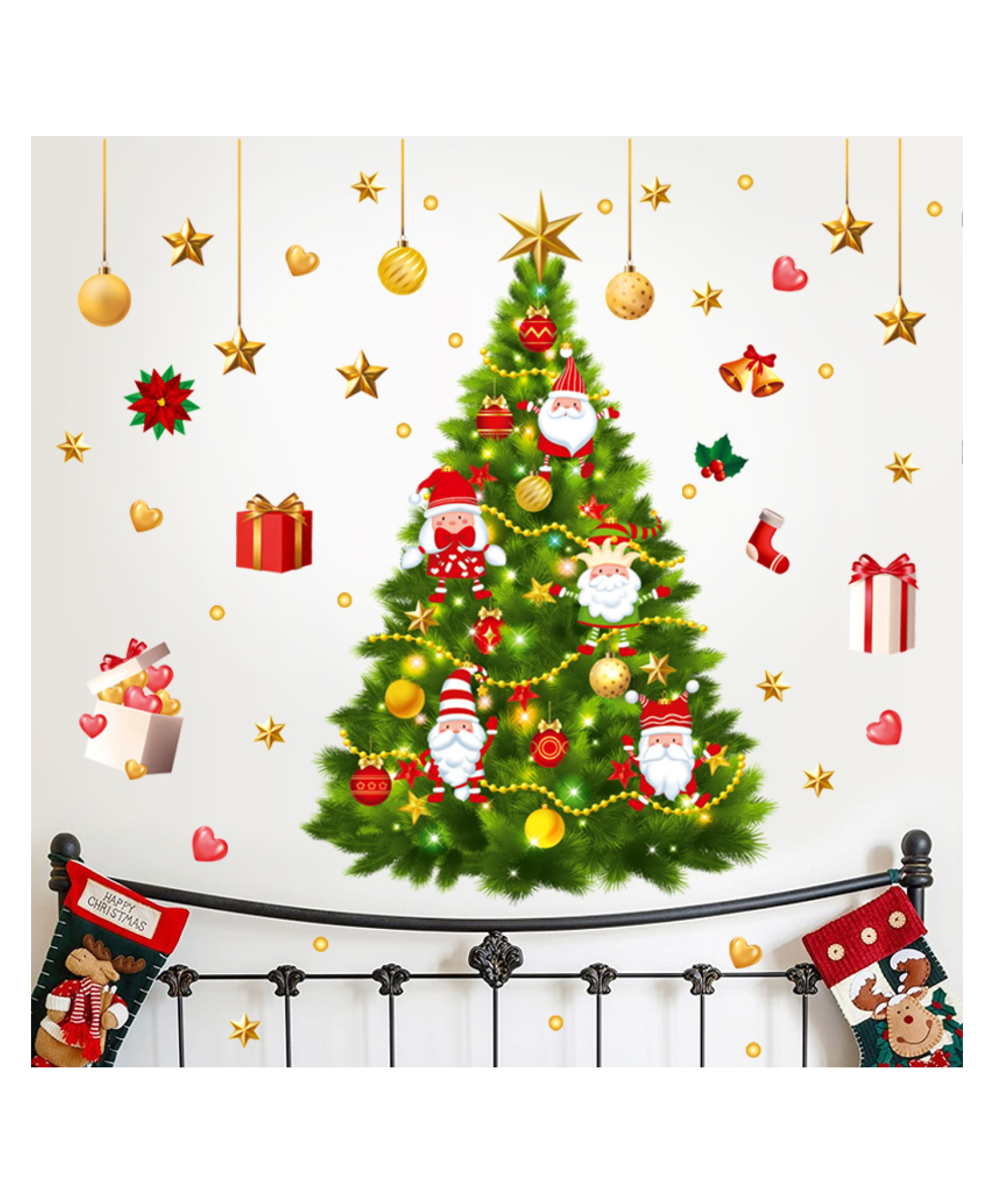 Jaamso Royals Chirstmas Tree Decorative Vinyl Self Adheisve Wall Sticker-picture-23