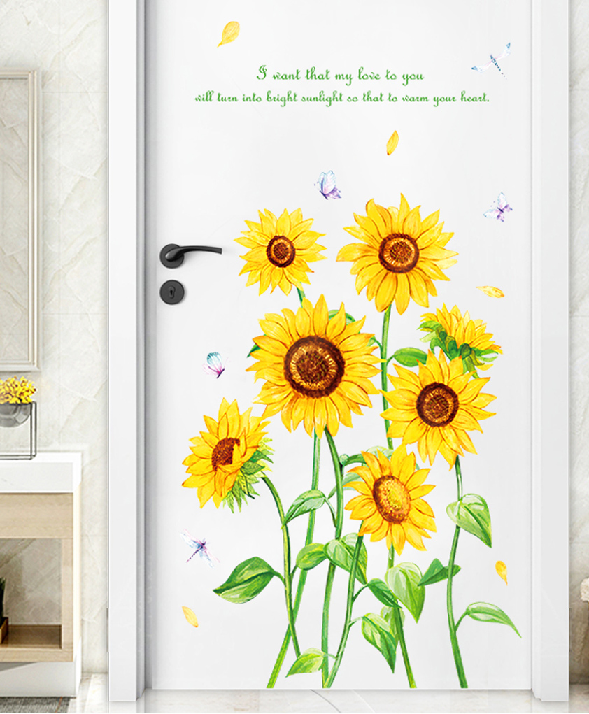 Jaamso Royals Sunflower Peel and Stick, Self Adhesive Wall Sticker For Home Decor-picture-36
