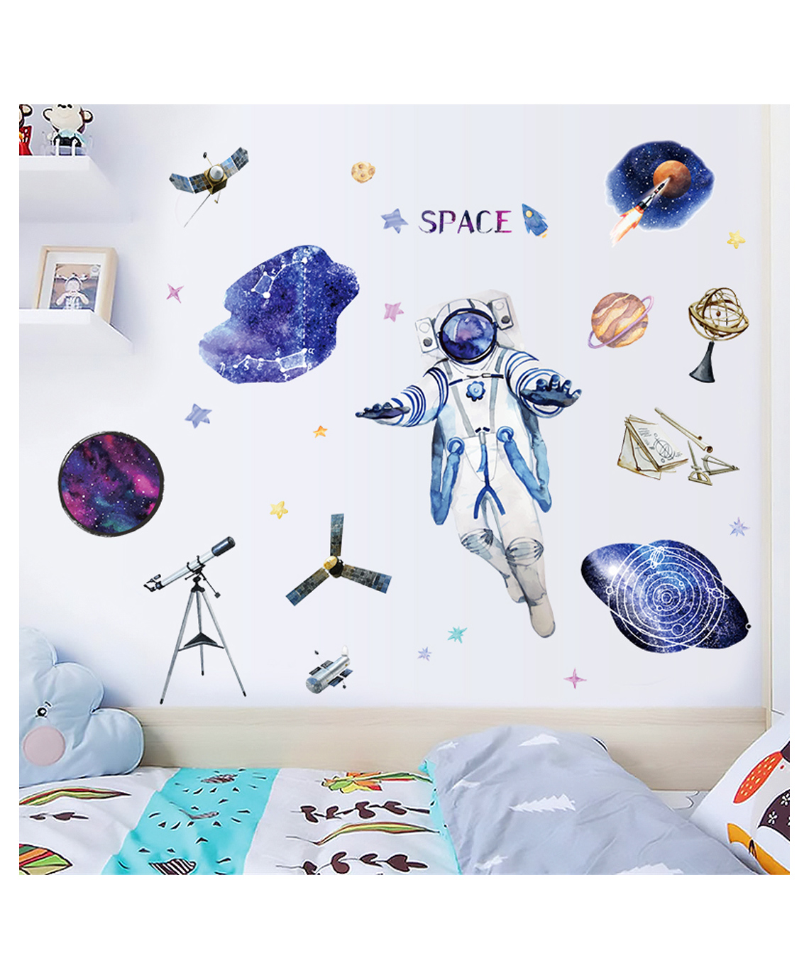 Jaamso Royals Space and Planet Decals Kids Self Adhesive Home Decor WallSticker-picture-28