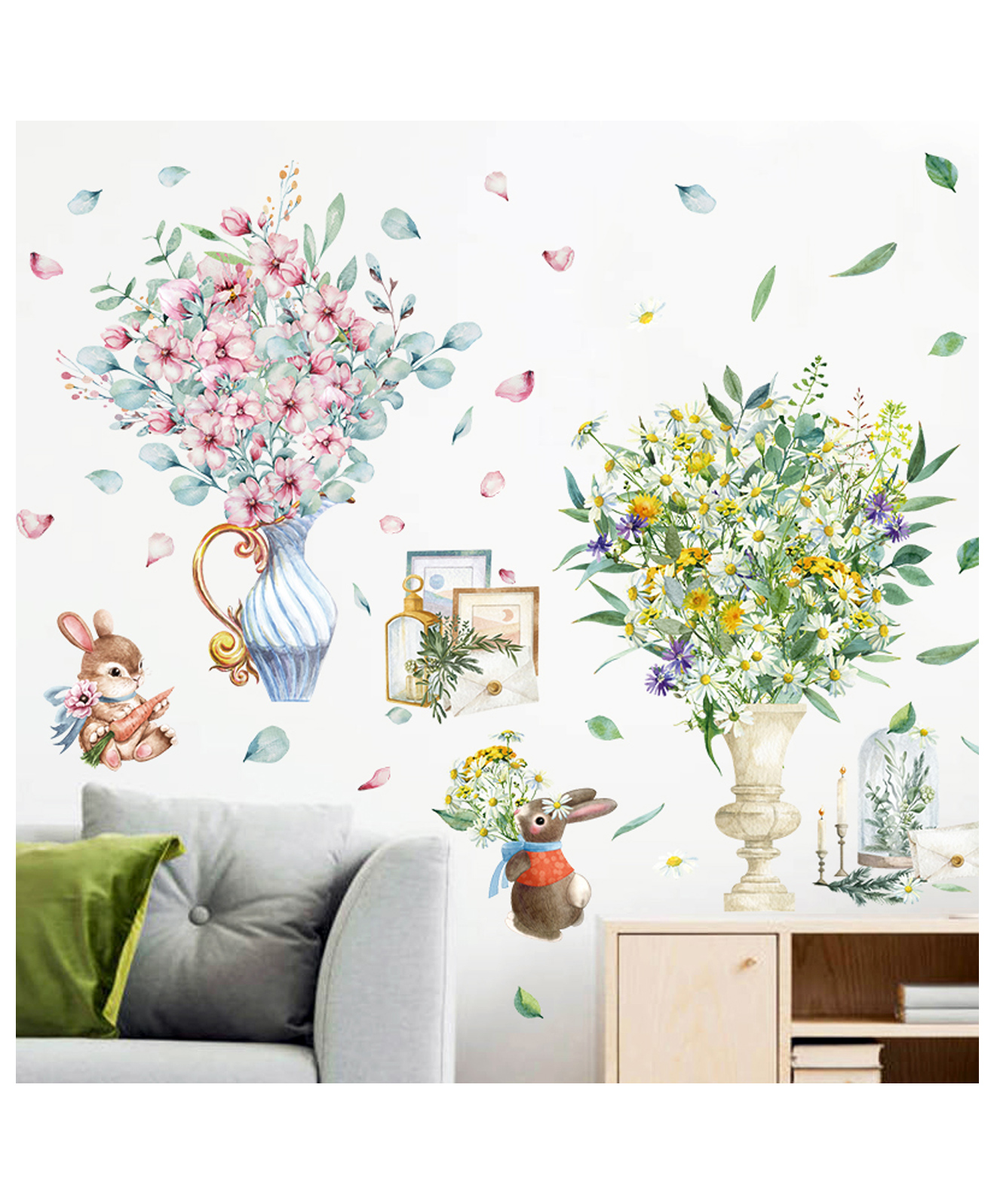 Jaamso Royals Small Flower vase Beside Cabinet Kids Room Decor Wall Sticker-picture-34