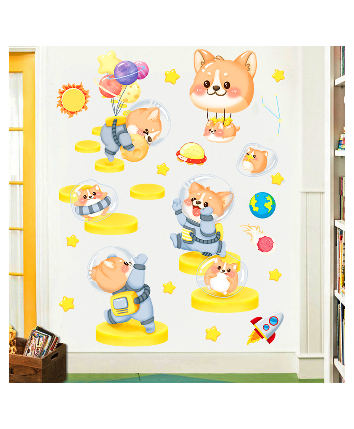 Jaamso Royals Cartoon Cute Kitten Peel And Stick Self Adhesive Wall Sticker-picture-29