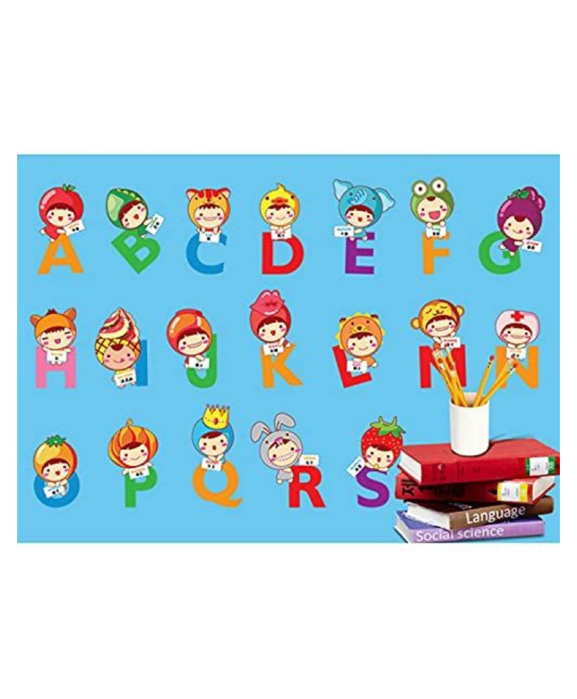 Jaamso Royals Cartoon ABCD Kids Room Wall Sticker for Home Decor-picture-26