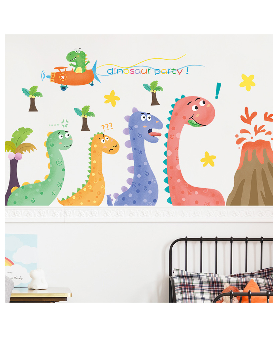 Jaamso Royals Multicolor Cartoon Dinosaur Design Wall Decor Wall Sticker-image-4