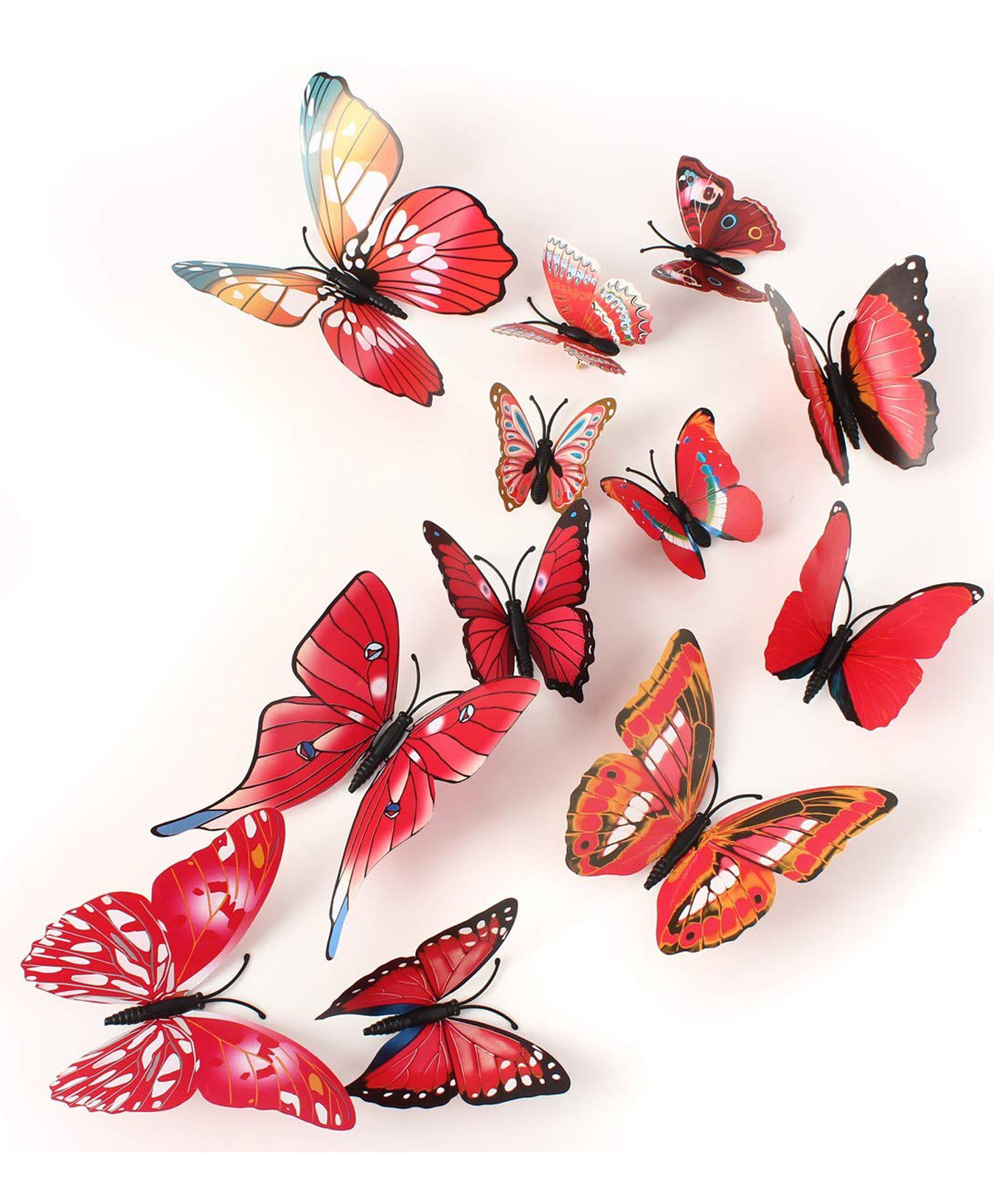 Jaamso Royals Red Butterfly 3D Magnet Butterefly Home Décor Wall Sticker ( 12 pcs)-picture-12