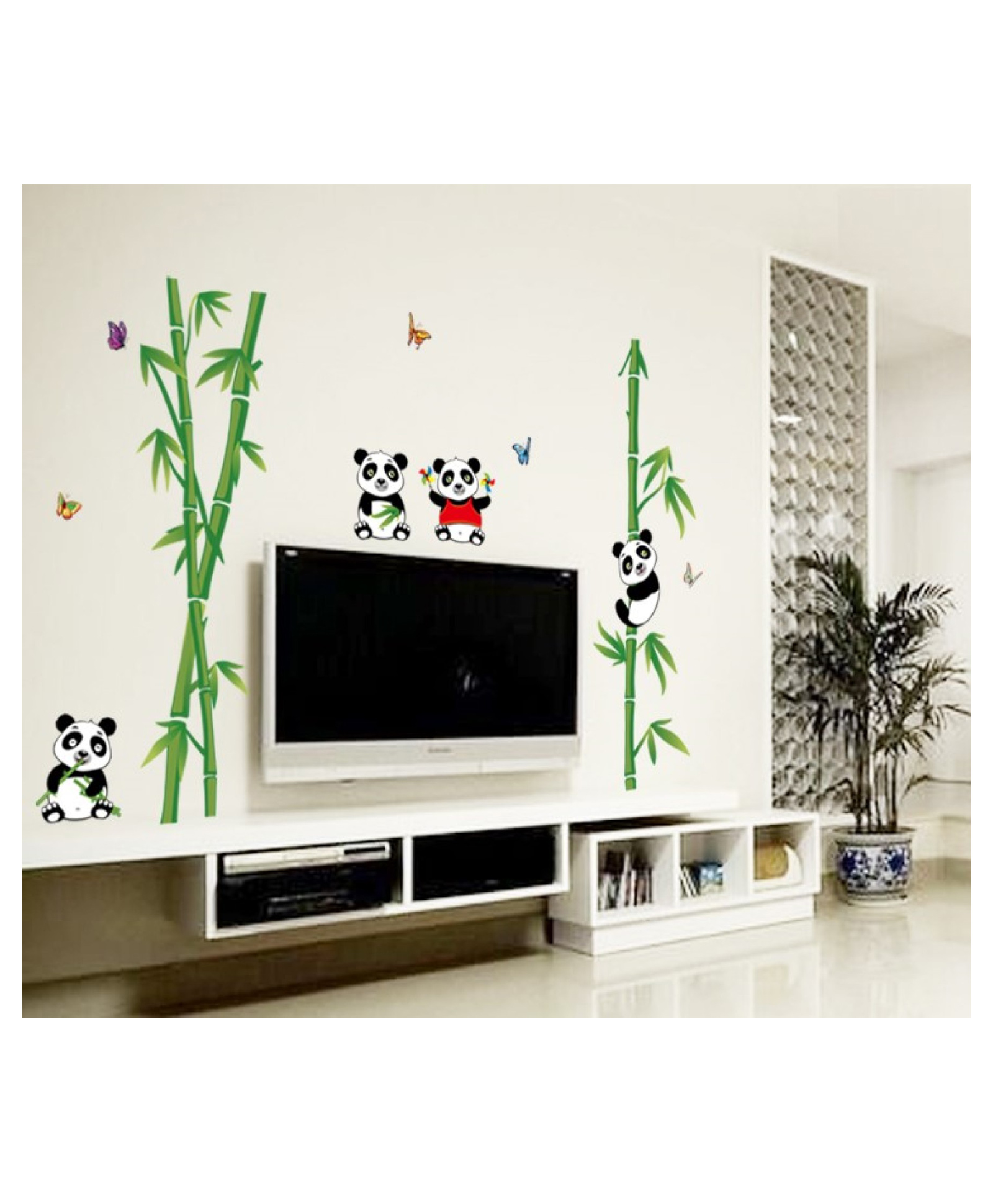 Jaamso Royals Cute Cartoon Pandas Design Vinyl Bedroom Wardrobe Wall Sticker-picture-32