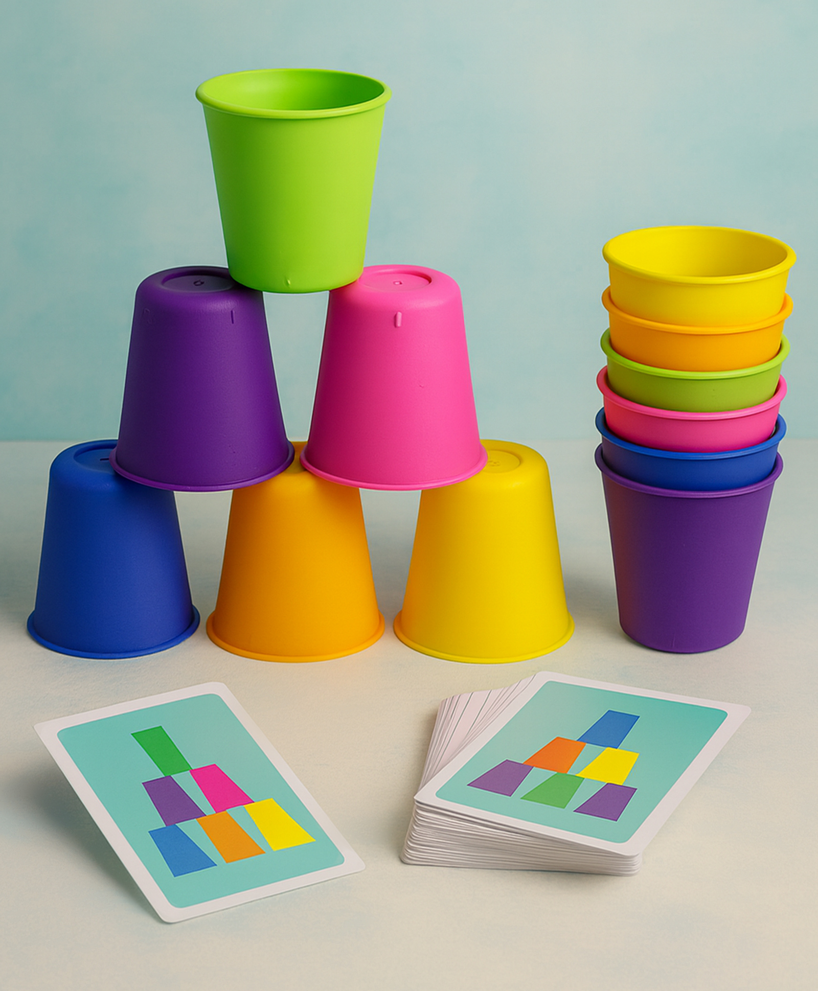 Glass Stacking Game 70 Pieces - Multicolour