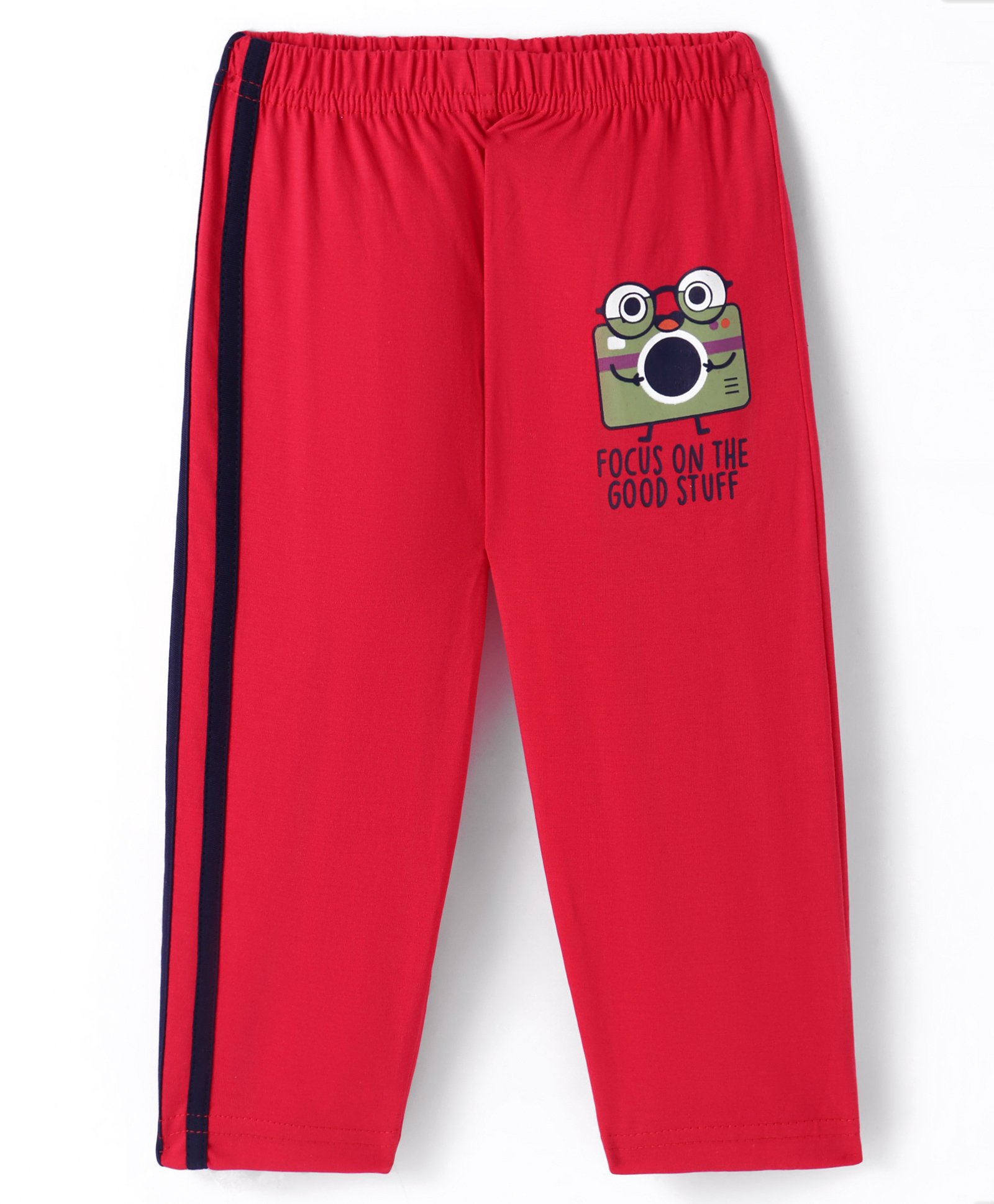 Tango Single Jersey Knit Full Length Lounge Pant With Text Print - Red-picture-15