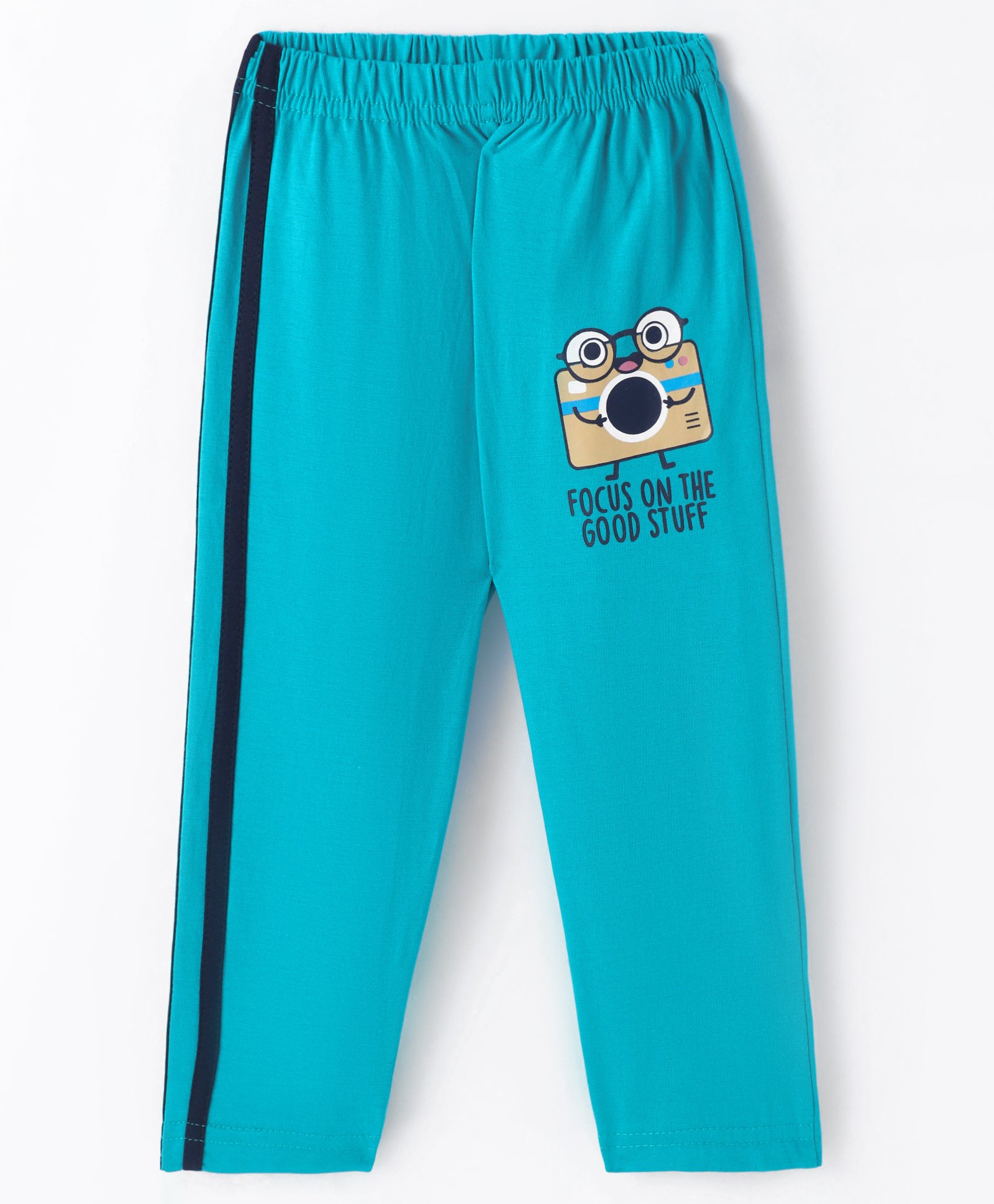 Tango Single Jersey Knit Full Length Lounge Pant With Text Print - Aqua Blue-picture-22