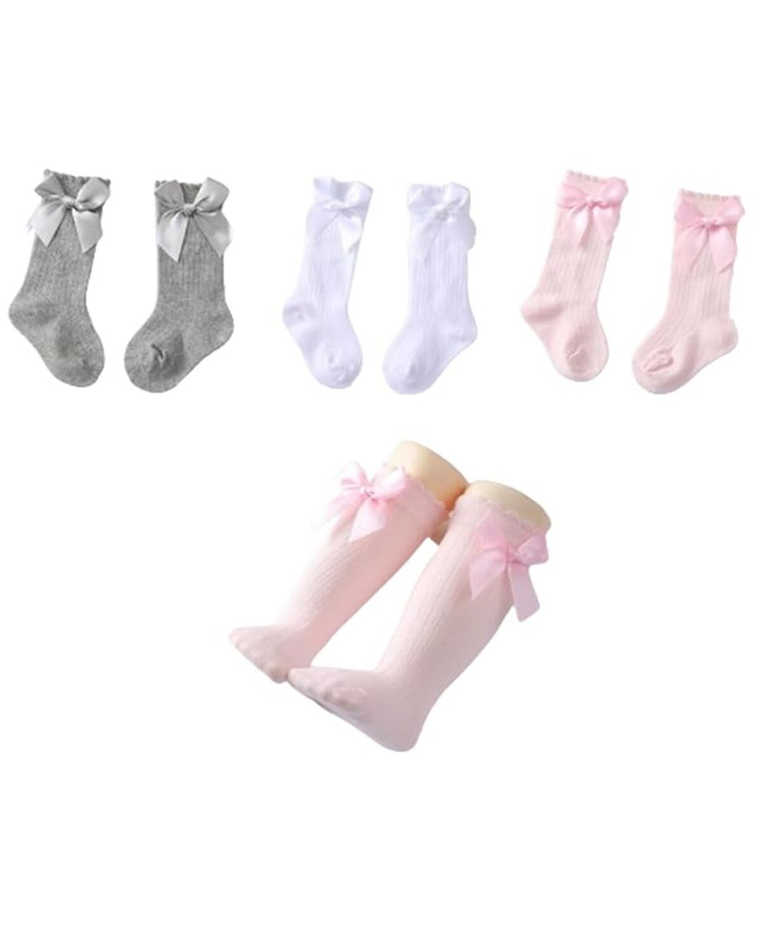 MOMISY Pair of 3 Knee High Socks - Multi Color-picture-43