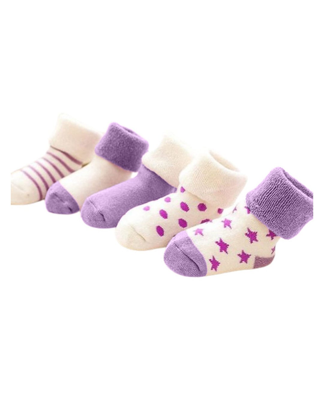 MOMISY Pair of 5 Ankle Socks - Purple-image-27