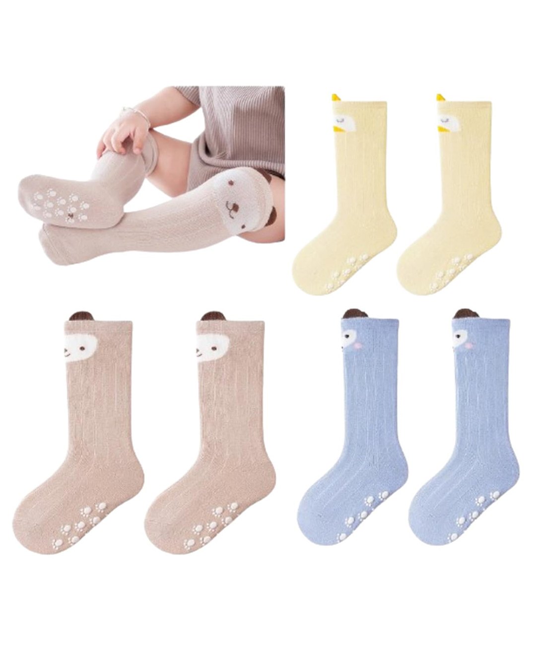 MOMISY  Pair of  3 Long Tube Knee High Socks -Multicolor-picture-15