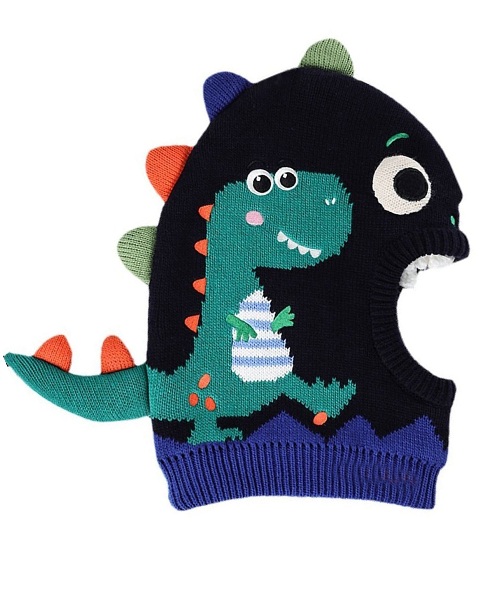 Little Surprise Box Dinosaur Knitted Winter Cap - Dark Blue-picture-30