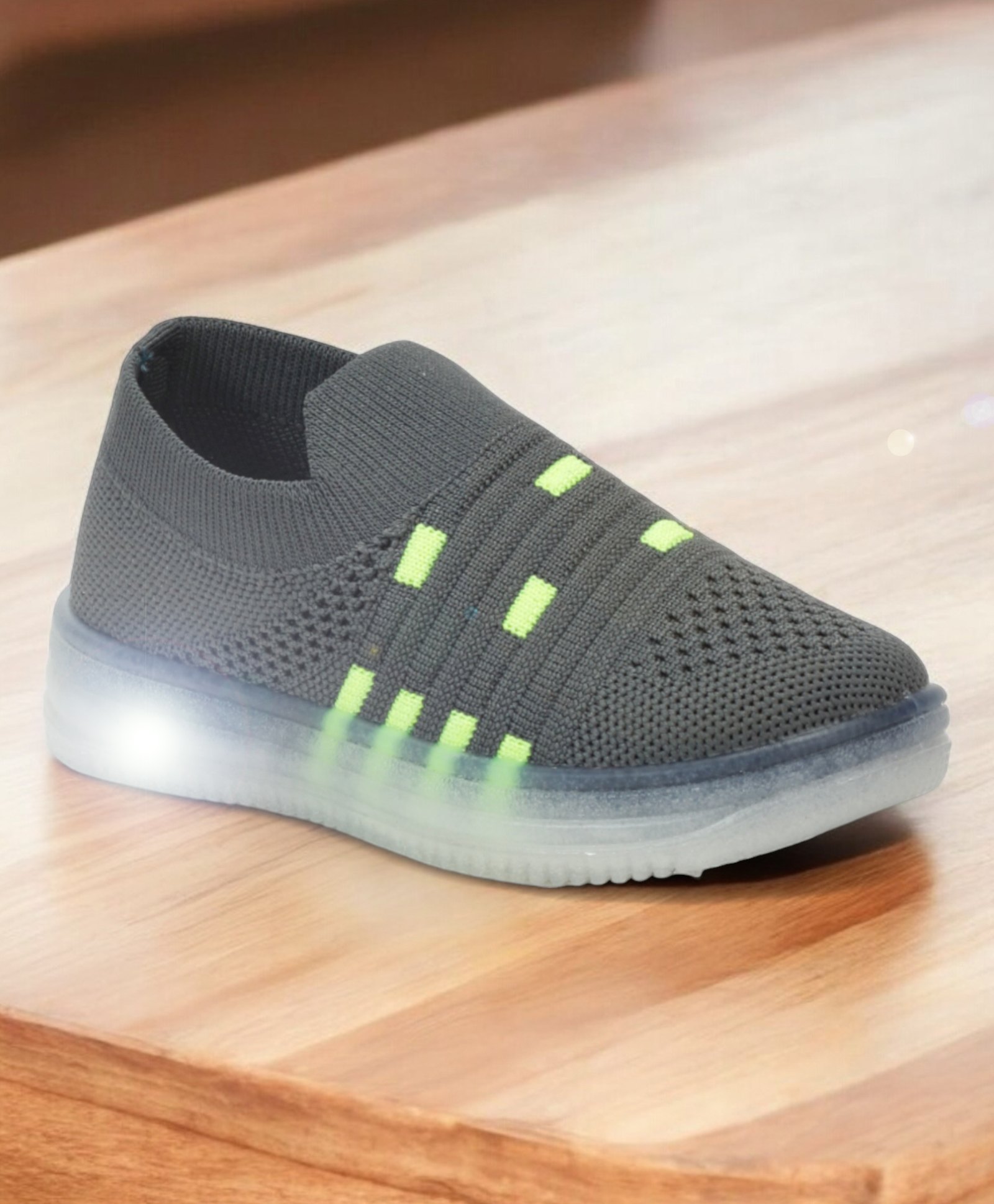 Lil Lollipop Mesh Detailed Slip On LED Shoes - Grey-picture-27