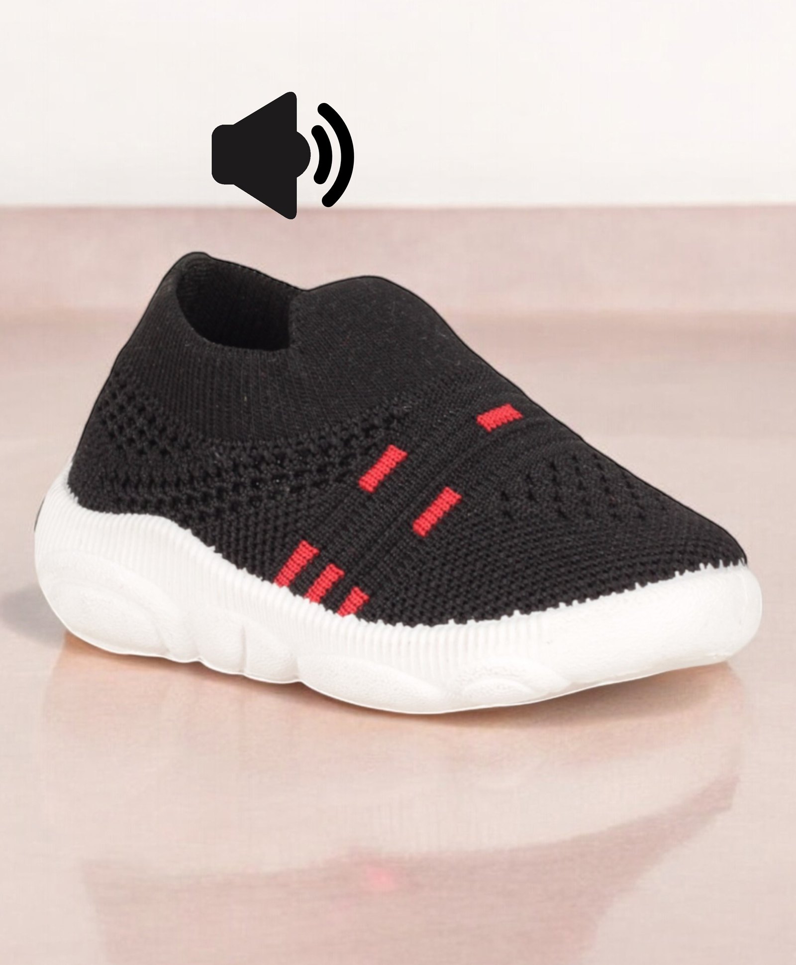 Lil Lollipop Mesh Detailed Slip On Musical Shoes - Black-picture-18