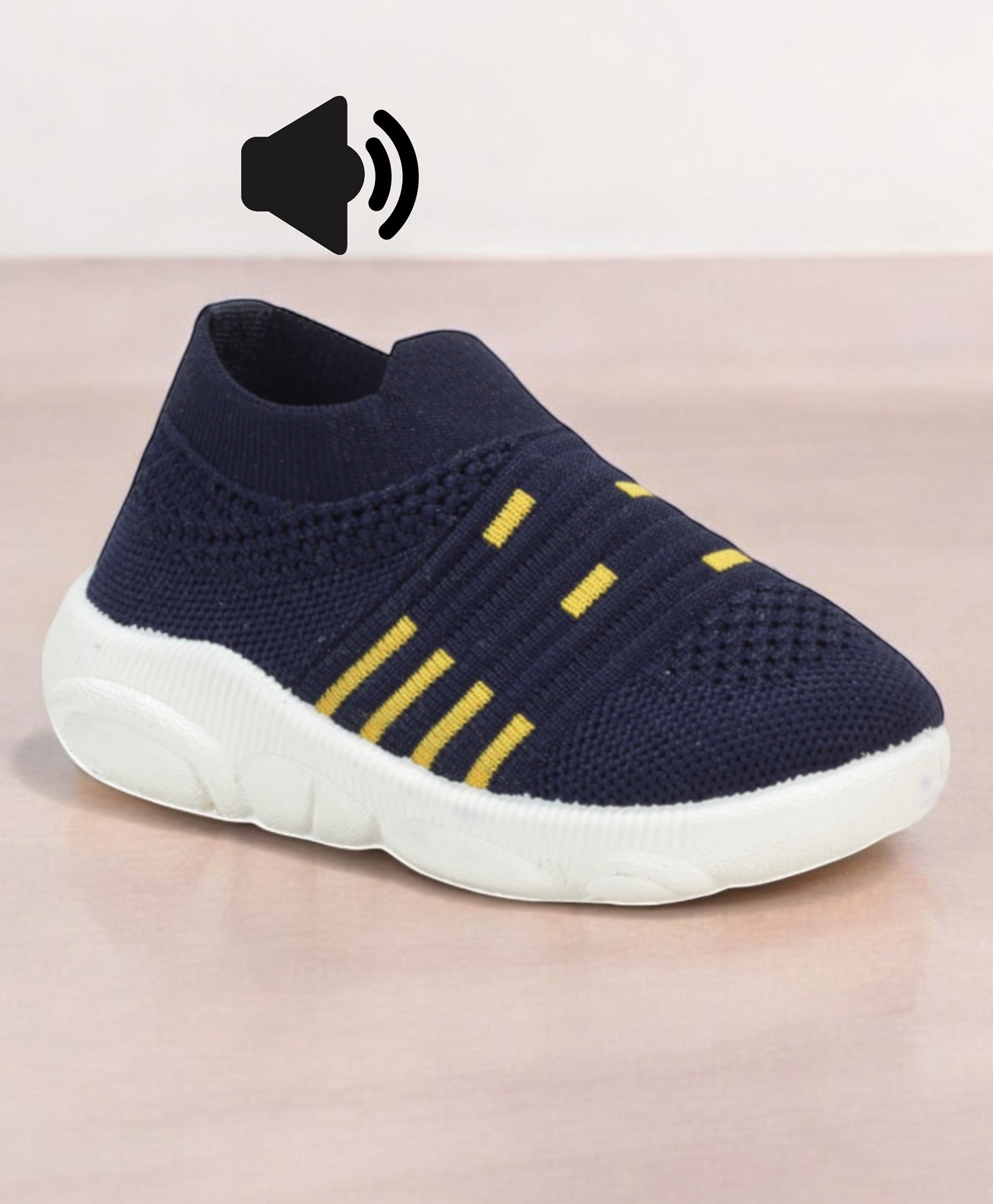 Lil Lollipop Mesh Detailed Slip On Musical Shoes - Navy Blue-picture-13