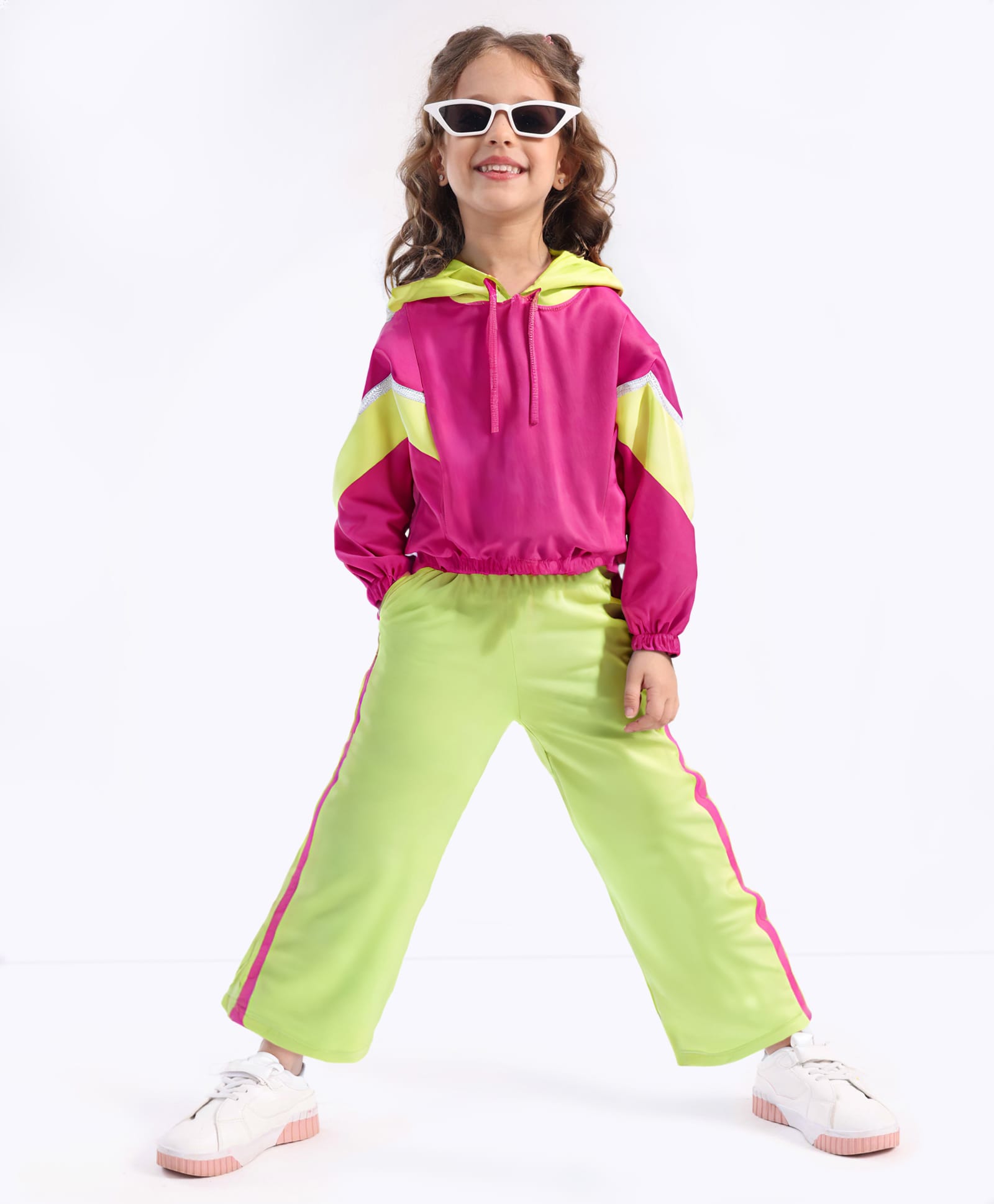 ollington st. Ollington St.Cotton Knit Winterwear Set Of Color Blocked Full Sleeves Hoodie & Trackpant - Dark Pink-picture-26