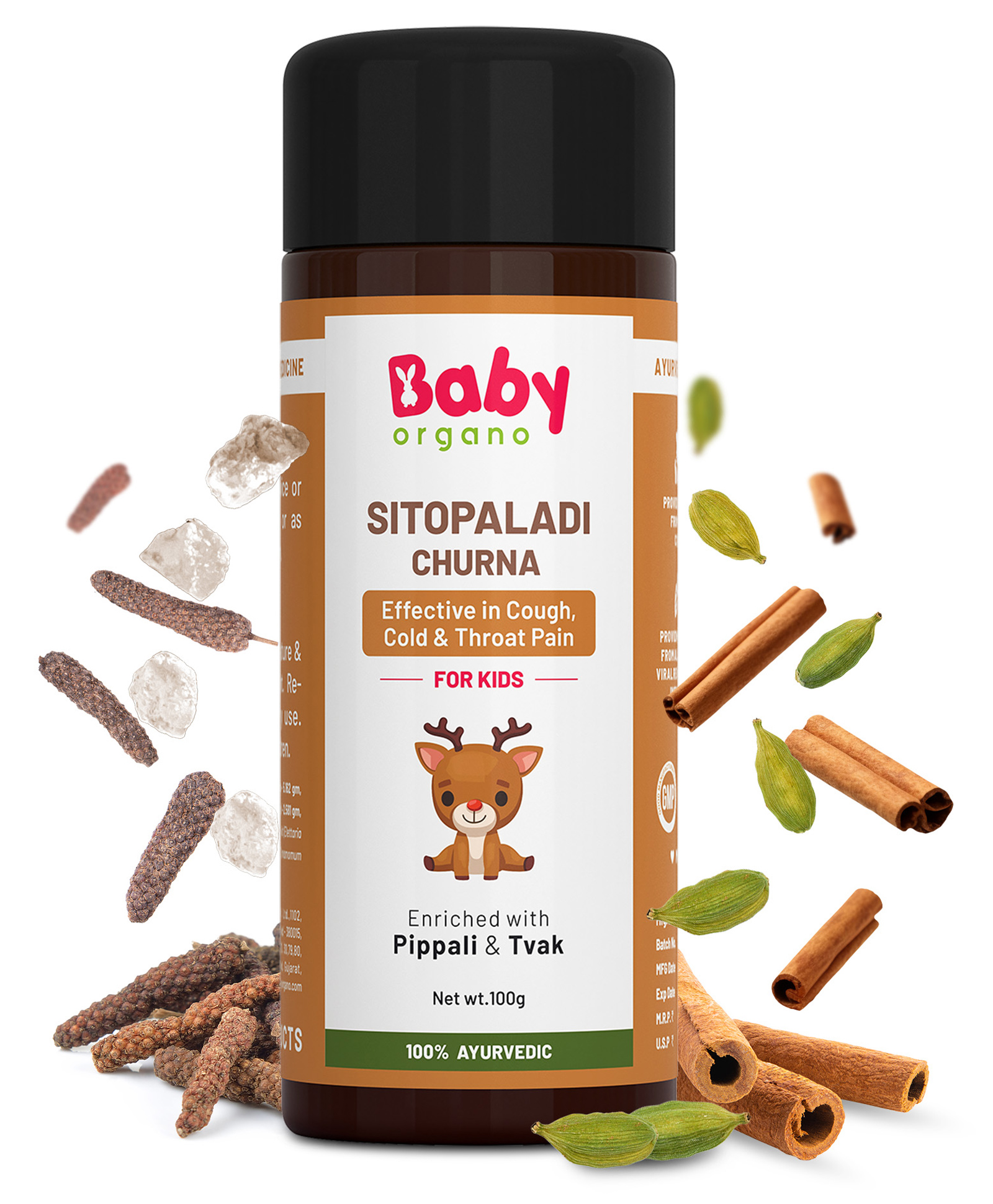 Babyorgano Sitopaladi Churna Ayurvedic Remedy for Cough & Cold - 100g-picture-10