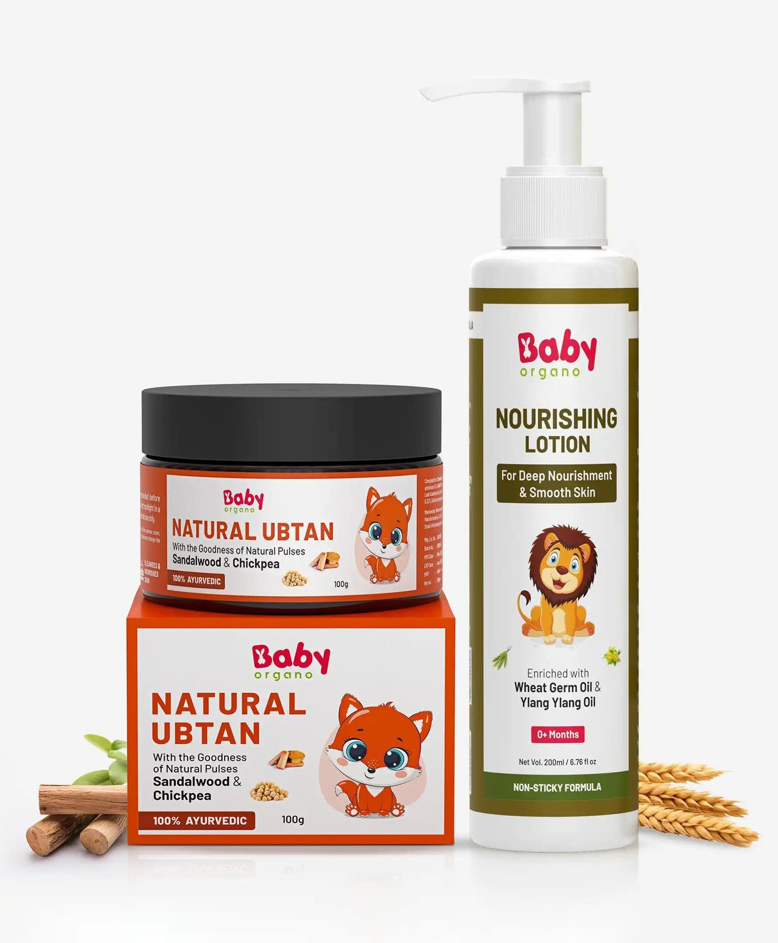 Babyorgano Ayurvedic Summer Baby Skin Care Ubtan & Lotion Combo - 100g & 200 ml-image-4