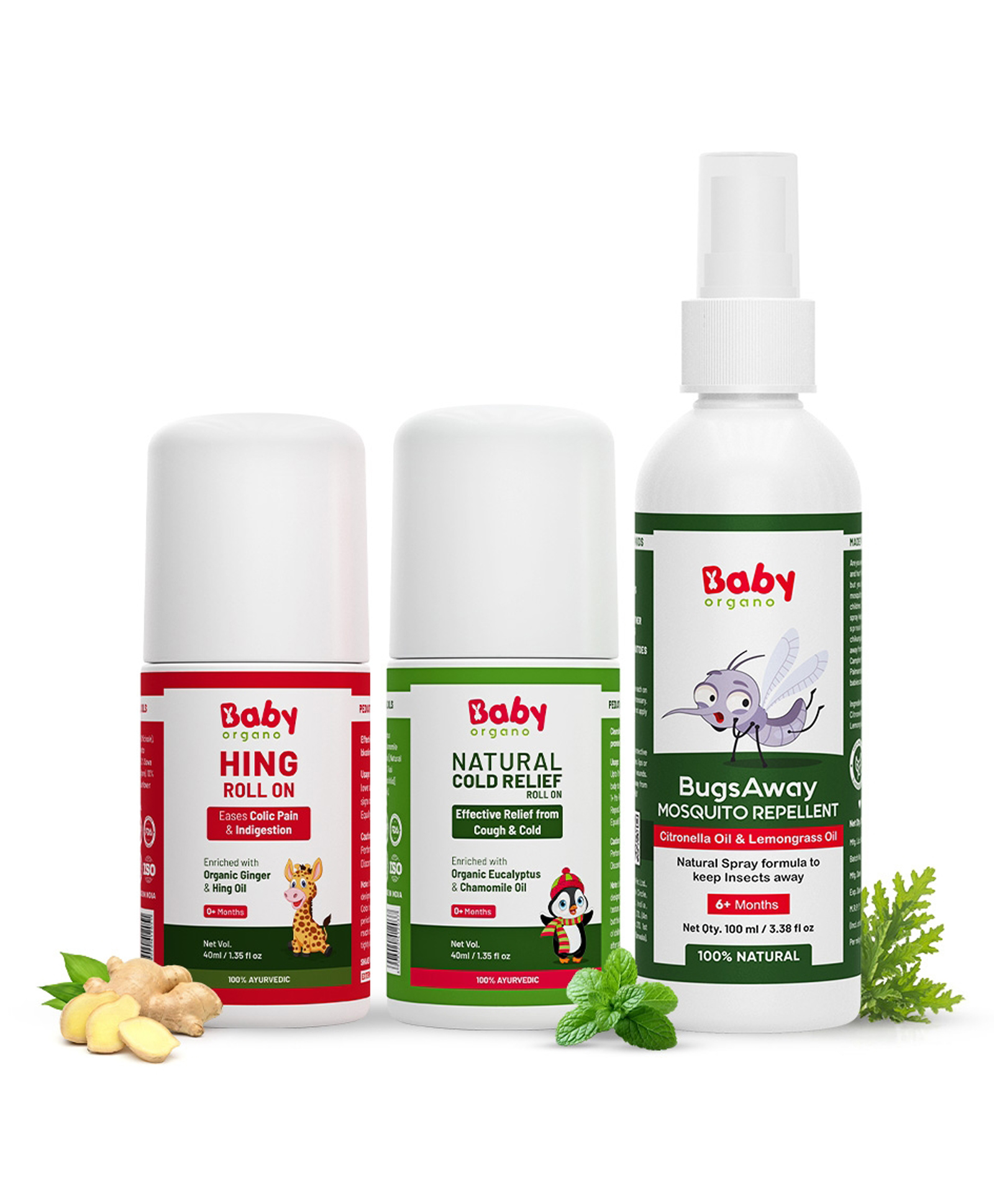 Babyorgano Baby Care Combo, Tummy Roll-On, Insect Repellent, Cold Relief 100 ml & 40 ml each-picture-23