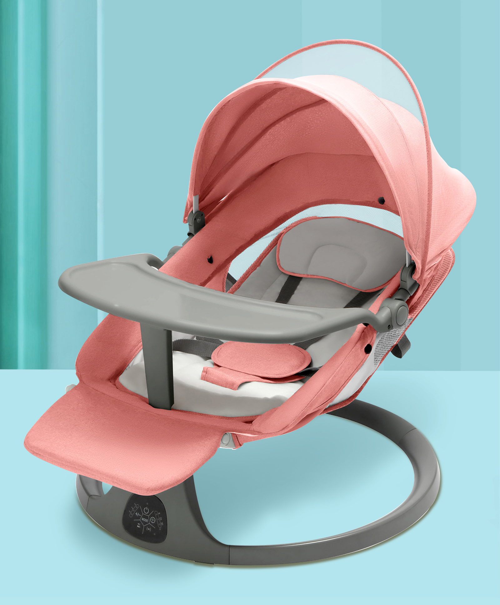 Automatic Electric Swing With Adjustable Speed & Soothing Music - Pink