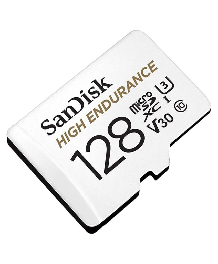 SanDisk  Video MicroSD Card  128GB  V30, 4K UHD, High Endurance with Adapter for Dash Cam & Home Monitoring Surveillance Systems - C10, U3, SDSQQNR-128G-GN6IA Black White