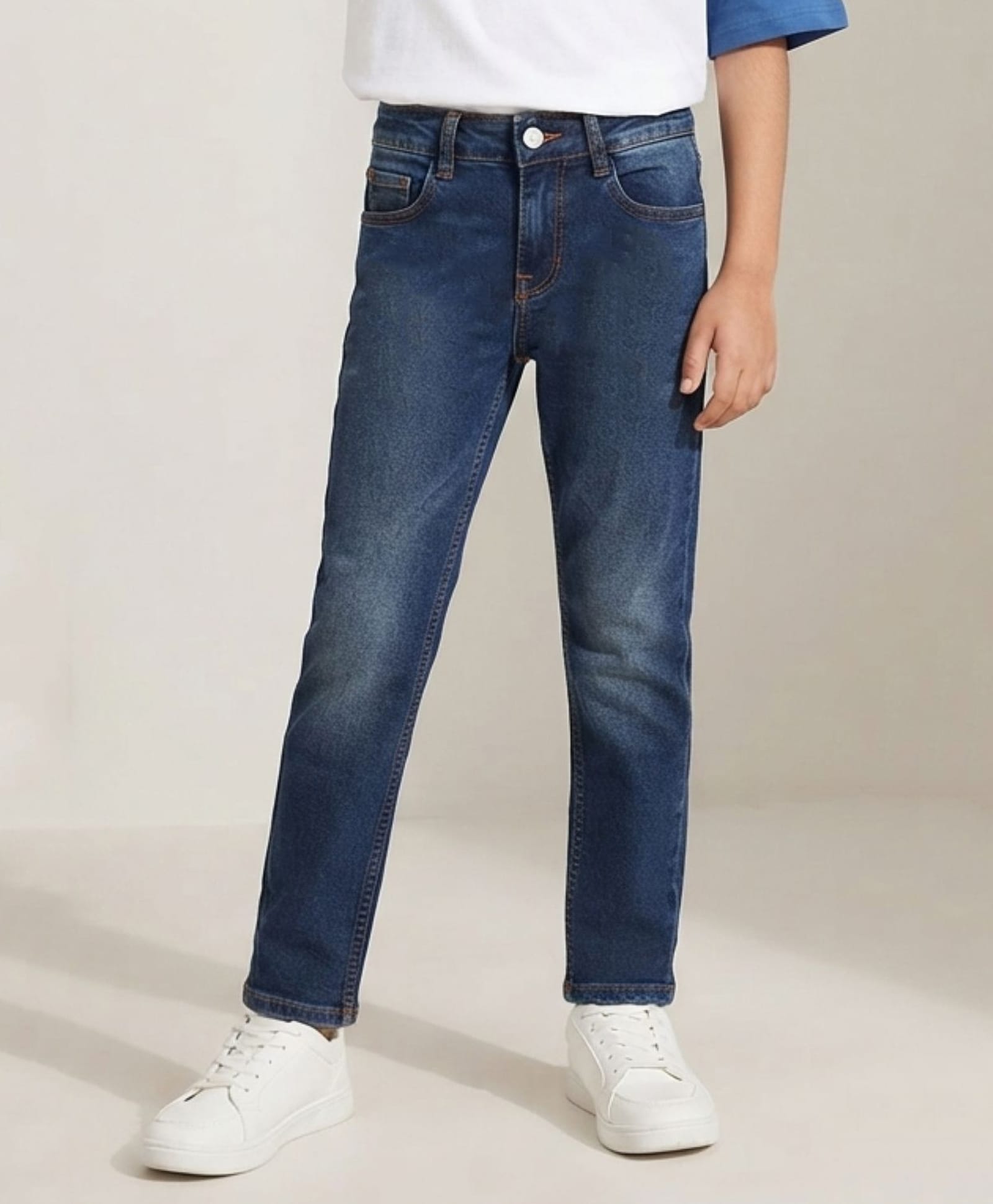 Tales & Stories Denim Solid Slim Fit Mid Rise Jeans - Blue-picture-20