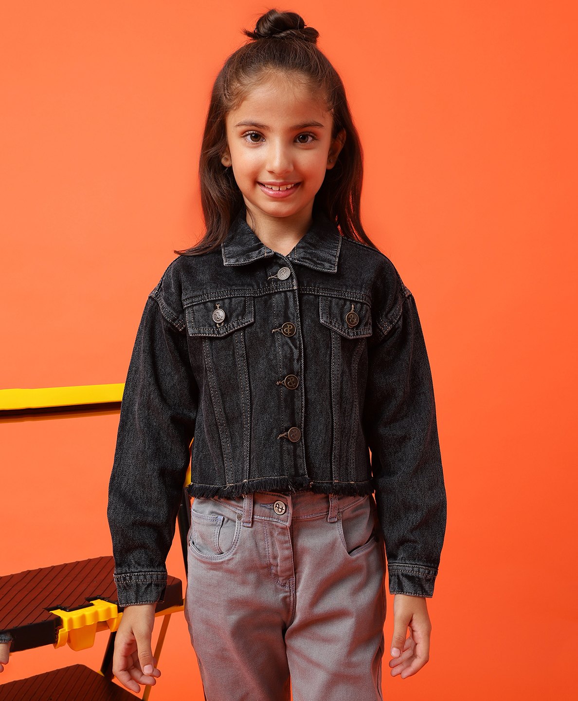 Tales & Stories Cotton Full Sleeves Washed Jacket - Black-picture-10