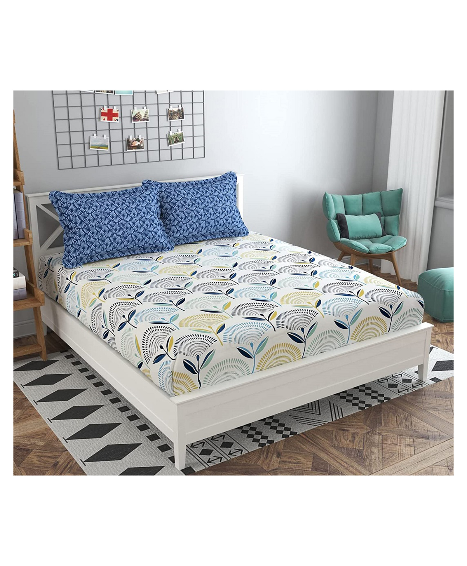 RRC Super Soft Brushed Microfiber Cotton King Size Bedsheet With 2 Pillow Cover - Brown-picture-38