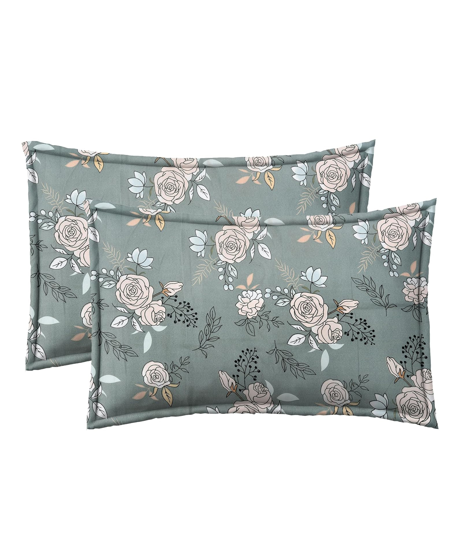 RRC Super Soft Brushed Microfiber Cotton Standard Size Pillow Cover - Grey-picture-12