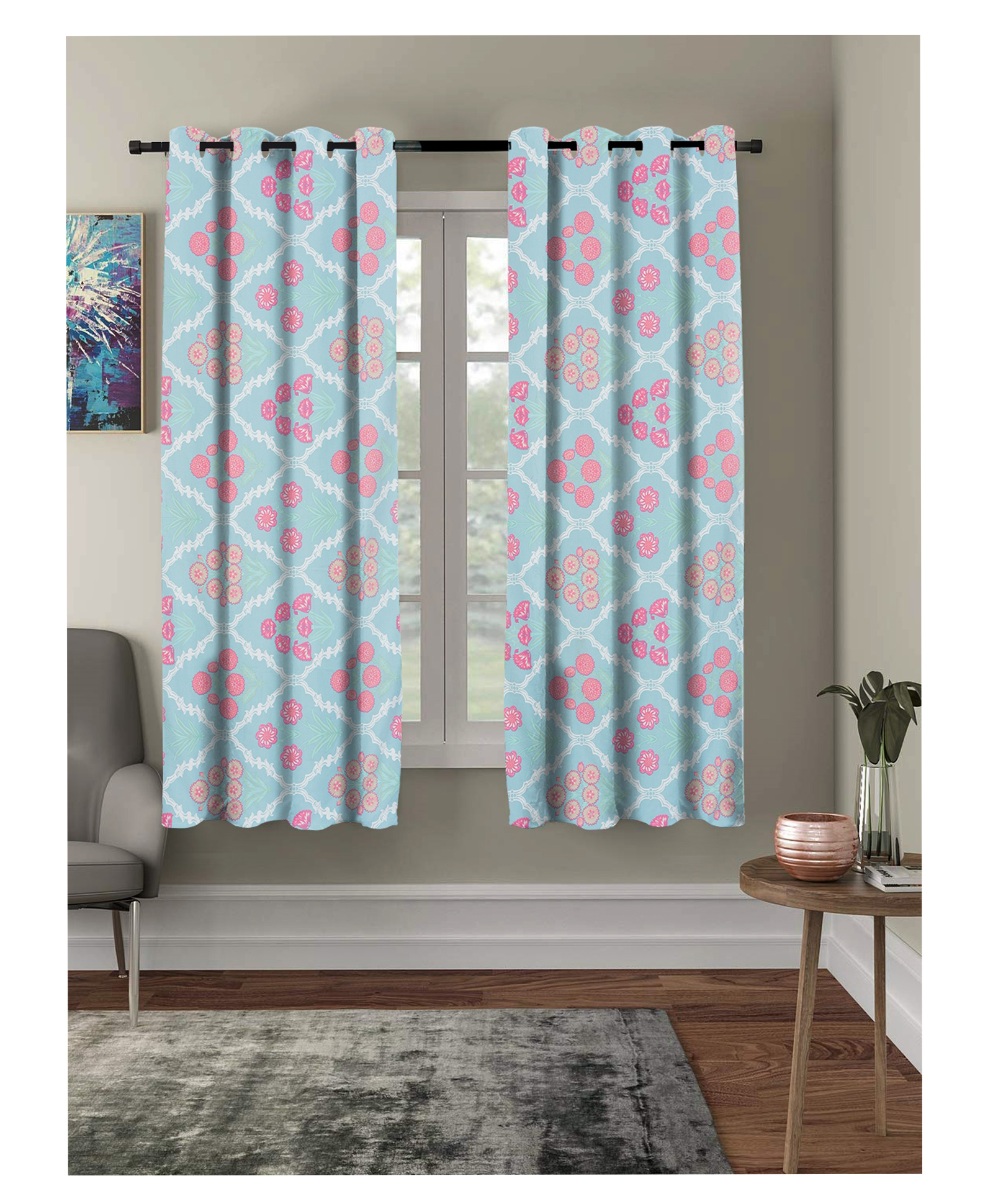 rrc super soft brushed microfiber cotton curtains for window - green