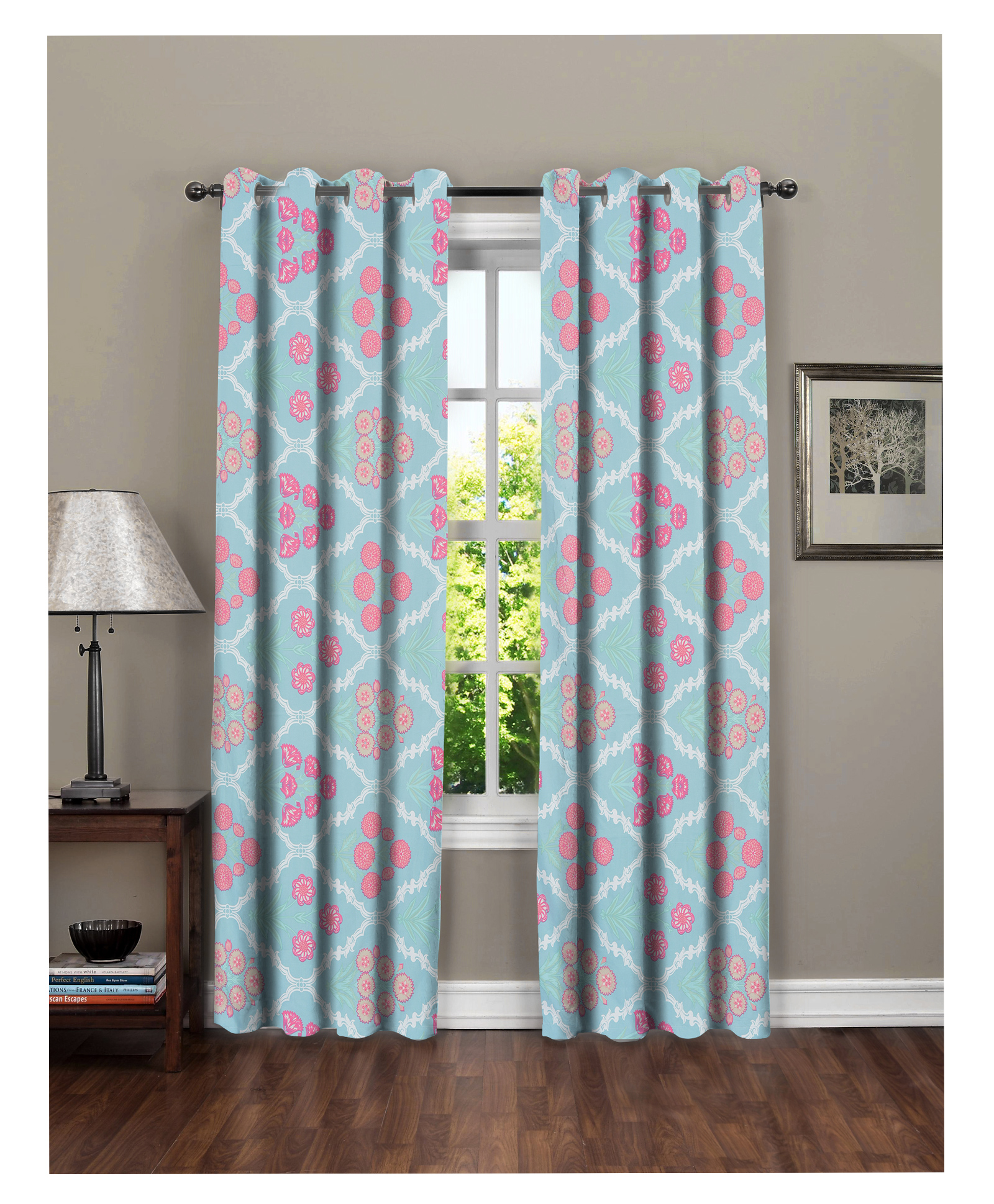 rrc super soft brushed microfiber cotton door curtains - green