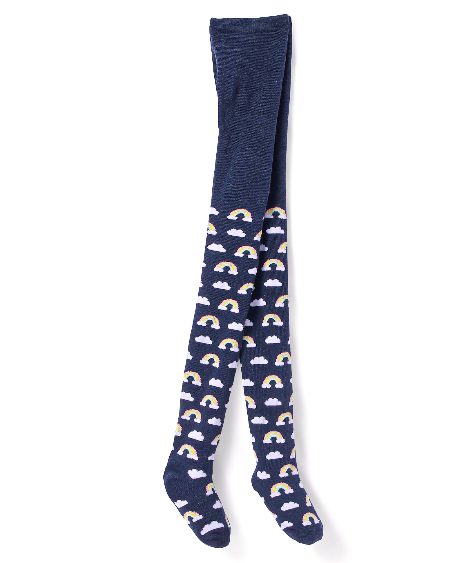 Cute Walk by Babyhug Knit Antibacterial Footed Tights with Rainbow Design - Navy Blue-picture-20