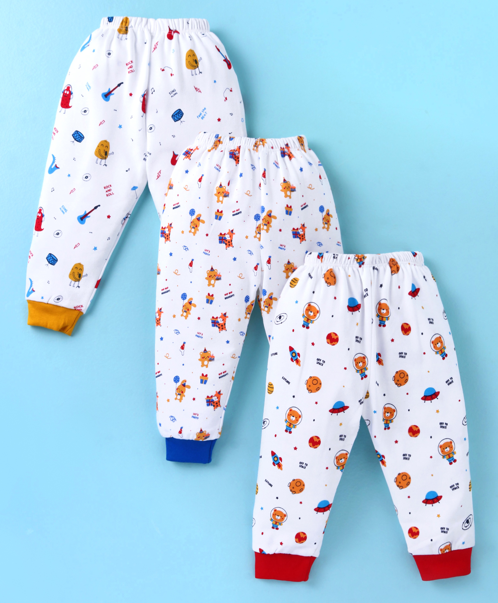 Simply Interlock Knit Full Length Lounge Pant with Animal Print Pack of 3 - White-picture-13