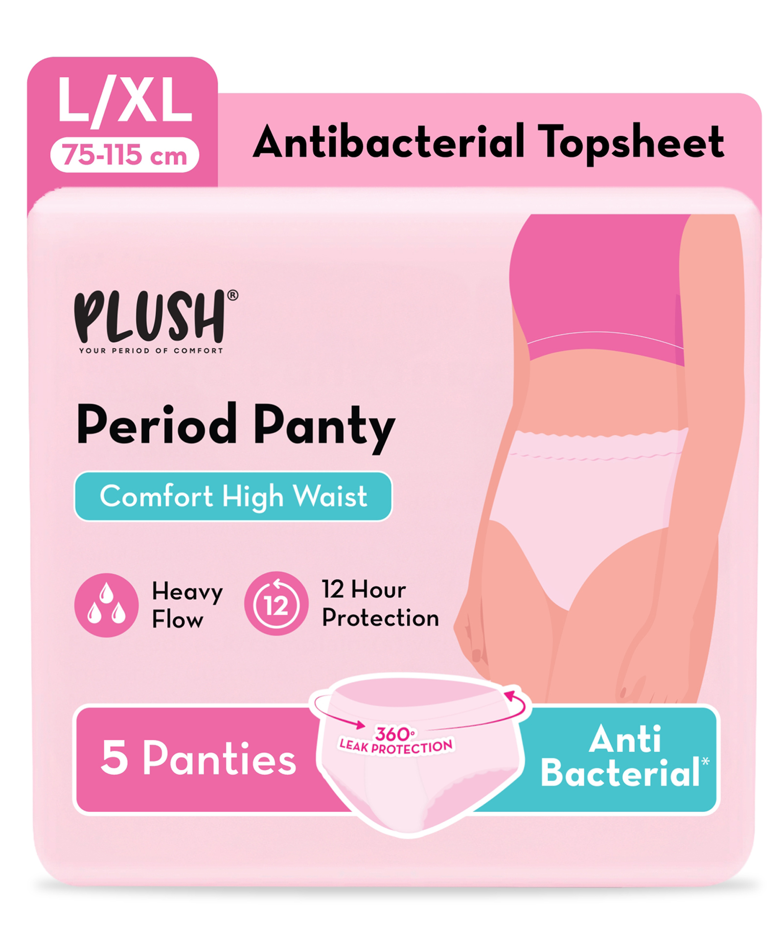 Plush Comfort High Waist Disposable Period Panty Pack of 5 ( L - XL )-image-17